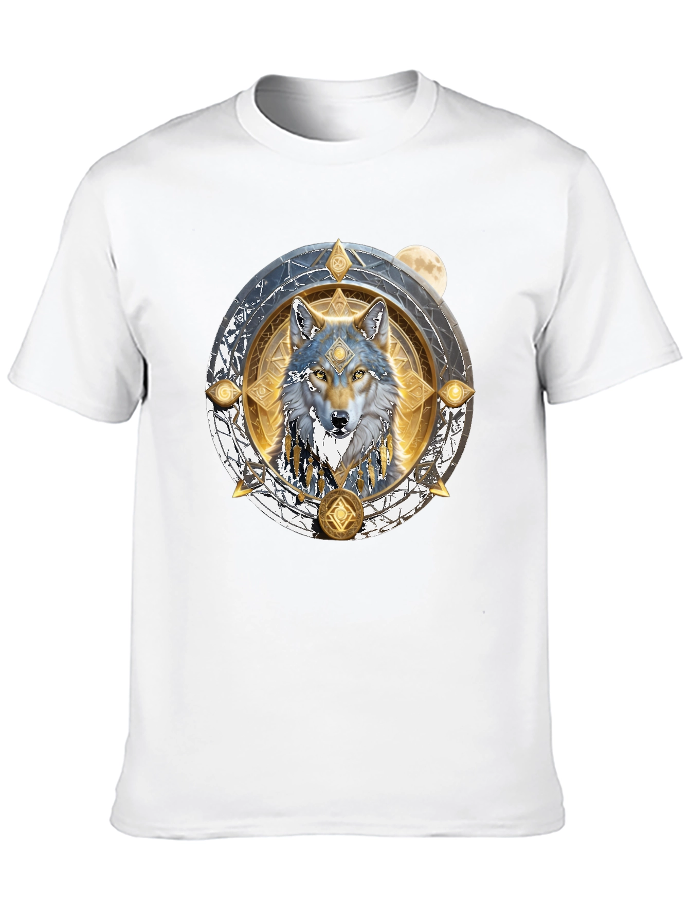 Wolf Mandala Black Graphic T-Shirt