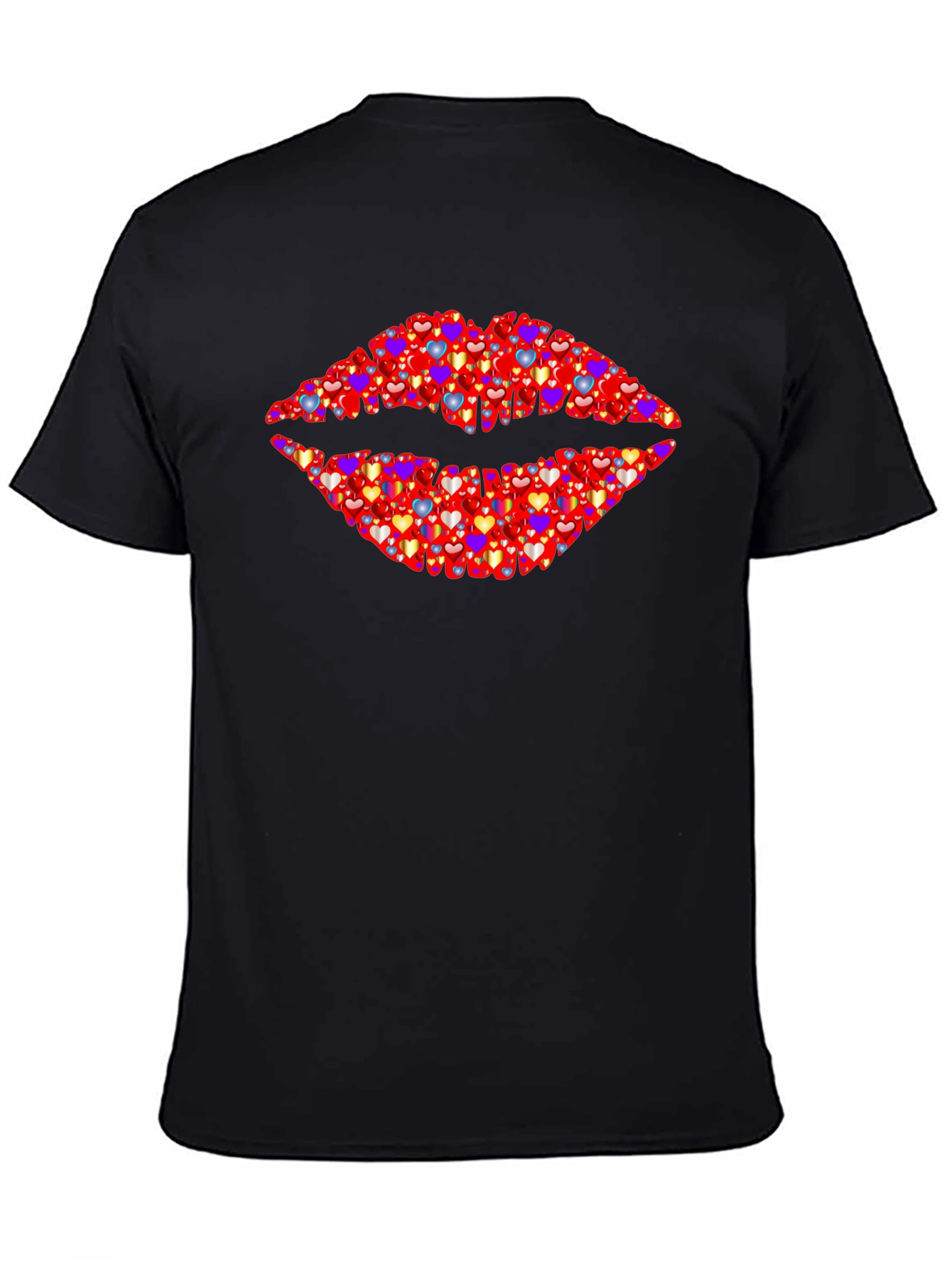 Heart Lips Graphic Black T-Shirt