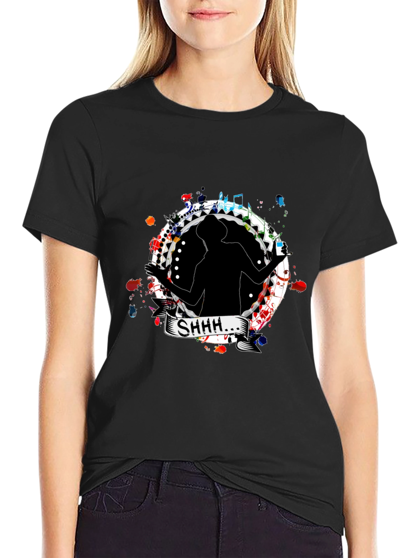 Shhh Silhouette Graphic T-Shirt