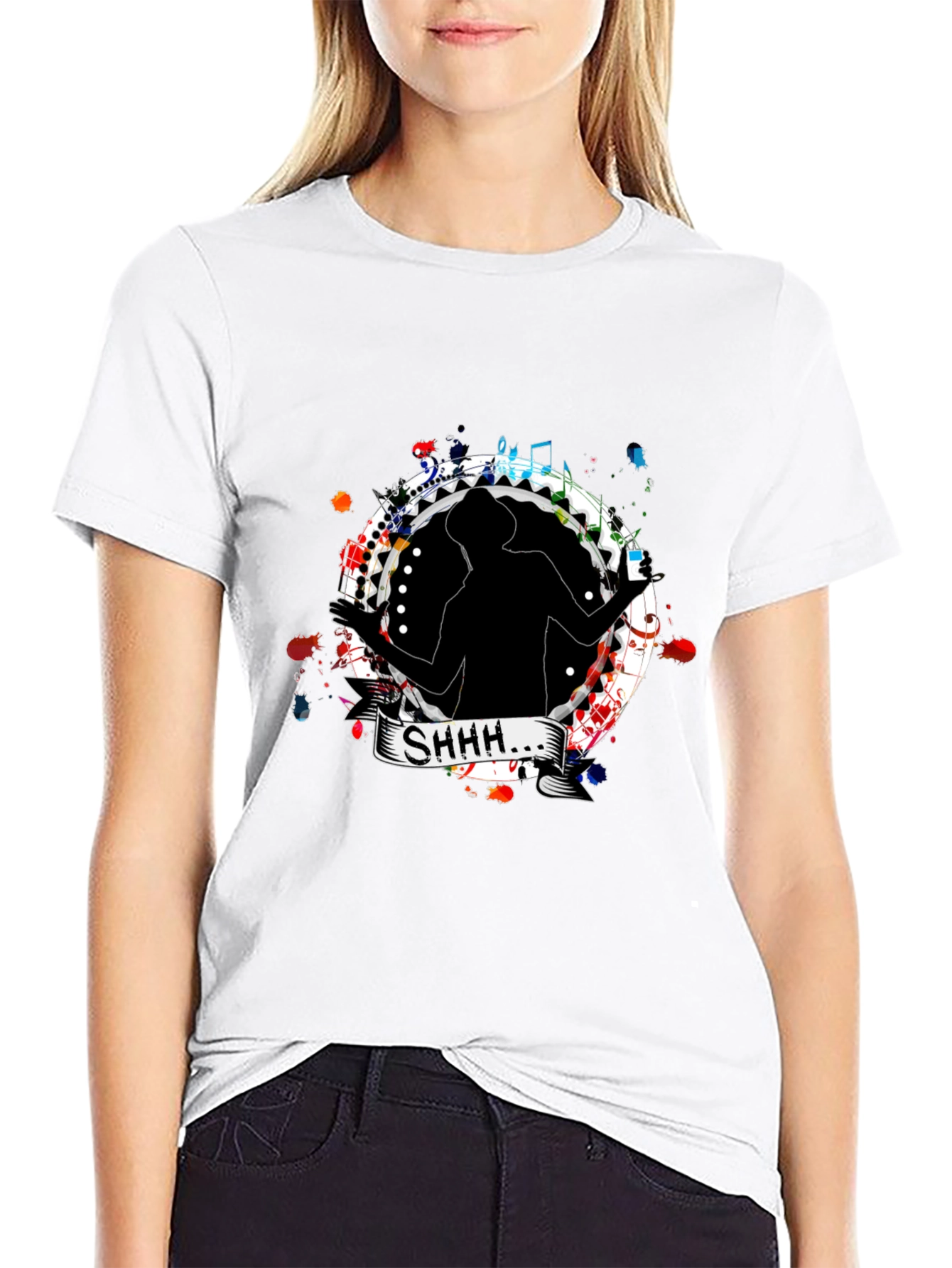 Shhh Silhouette Graphic T-Shirt