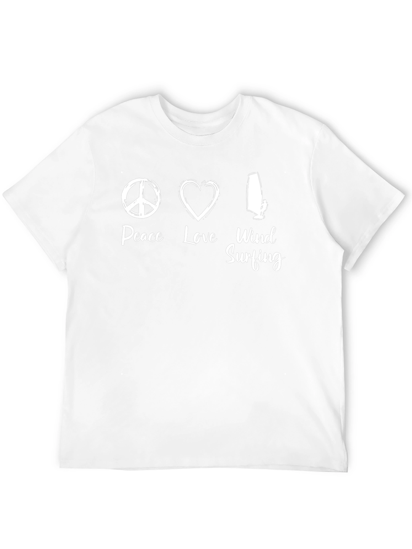 Peace Love Windsurfing T-Shirt - Black Cotton Tee