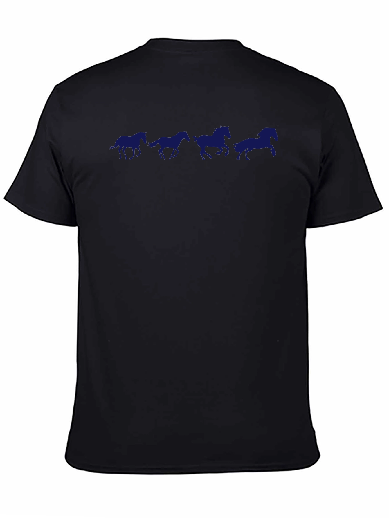 Horse Silhouette Graphic Tee - Black Cotton