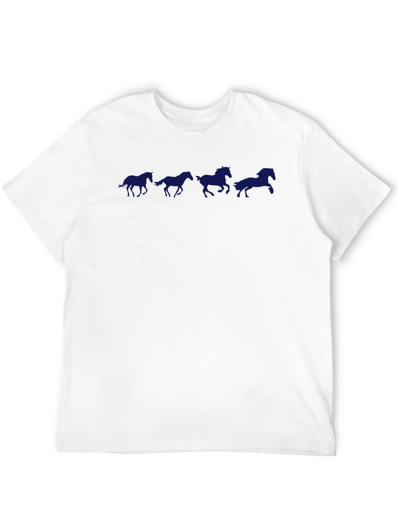 Horse Silhouette Graphic Tee - Black Cotton