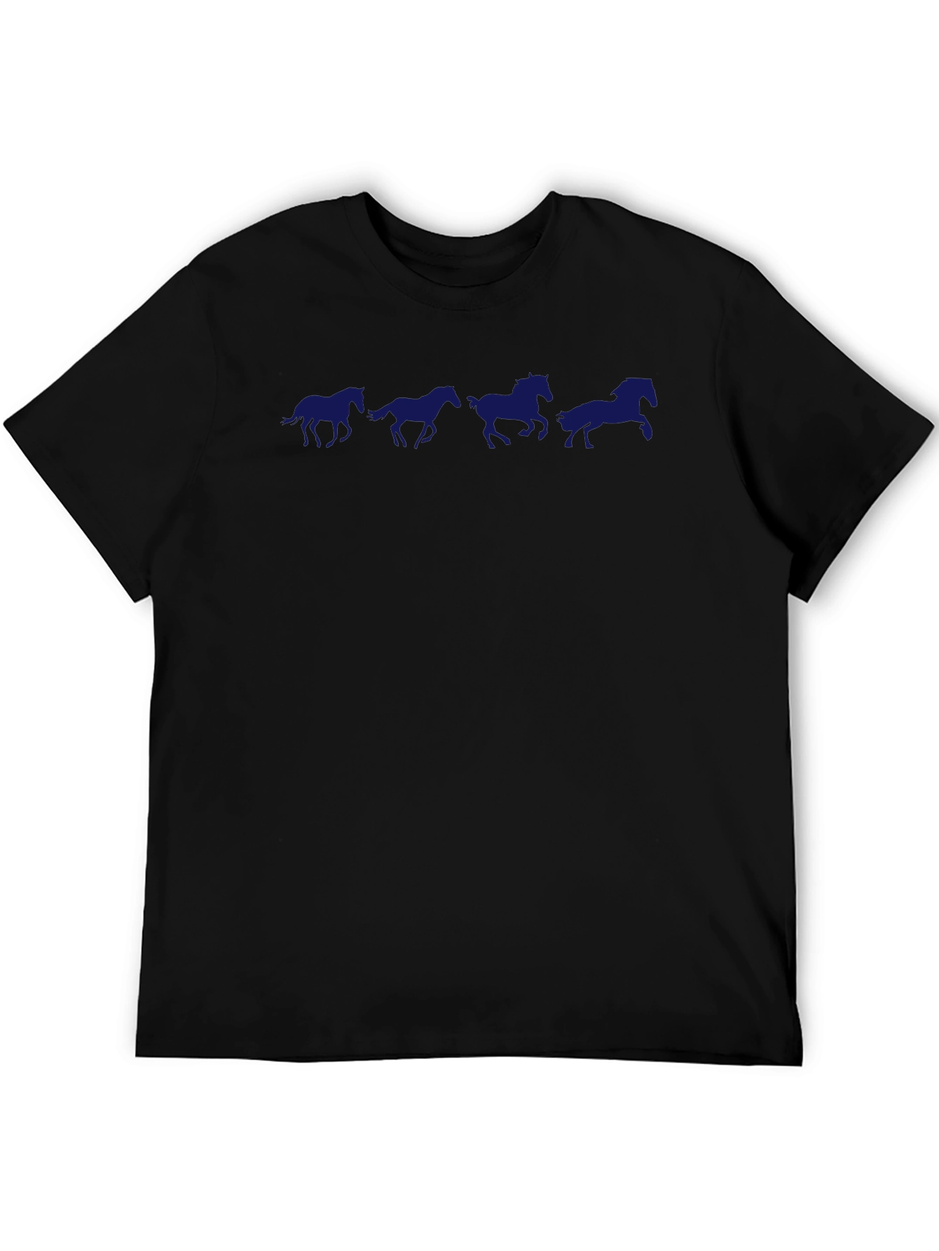 Horse Silhouette Graphic Tee - Black Cotton