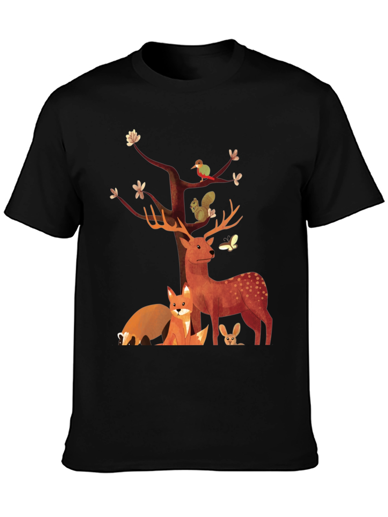 Nature Scene Graphic Tee - Forest Animals