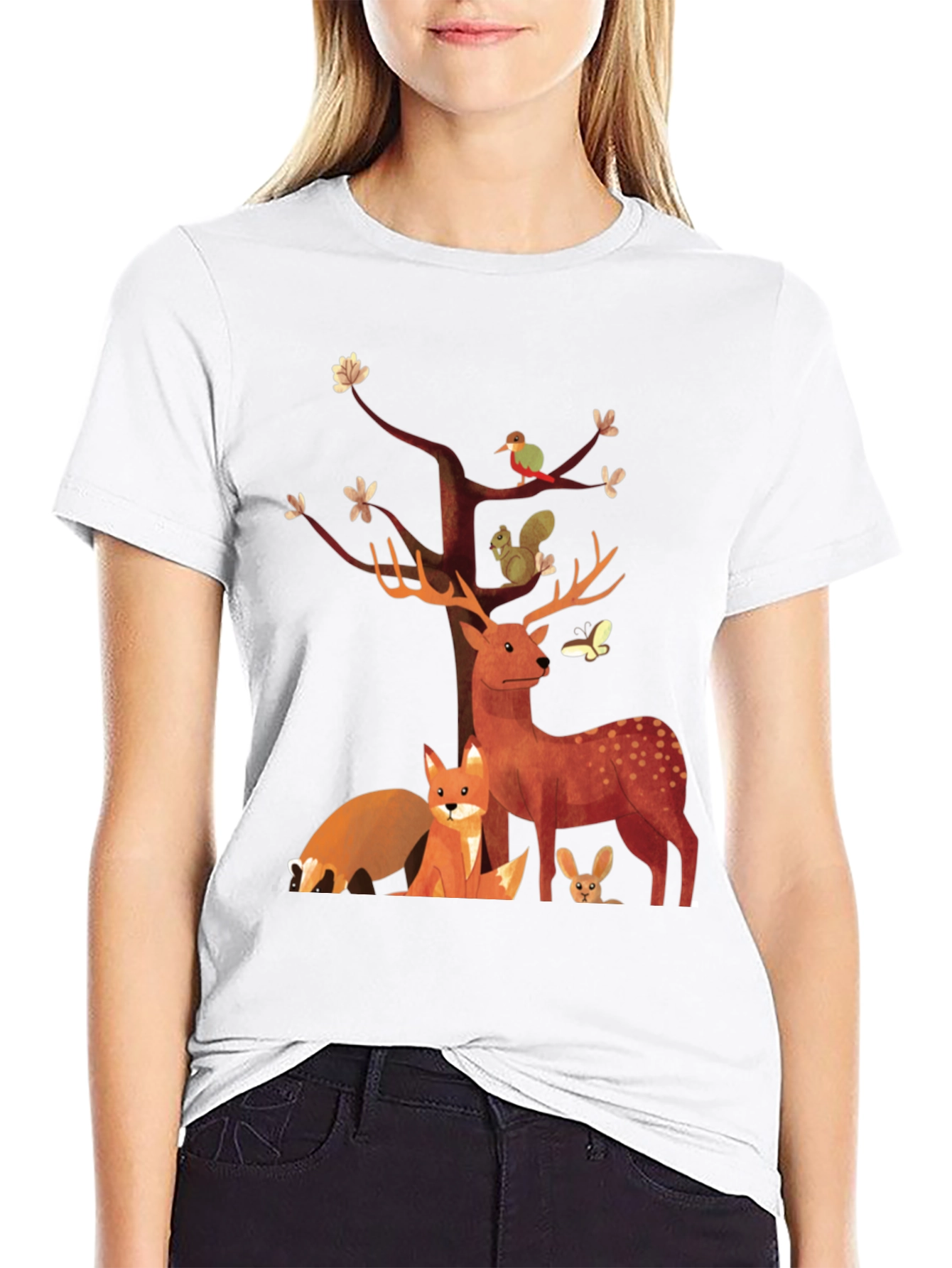 Nature Scene Graphic Tee - Forest Animals