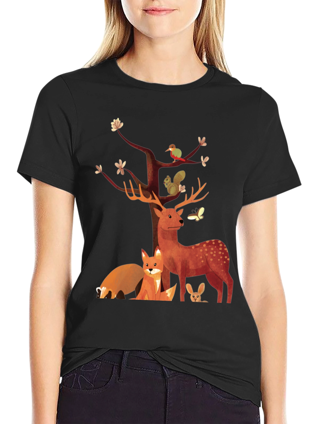 Nature Scene Graphic Tee - Forest Animals