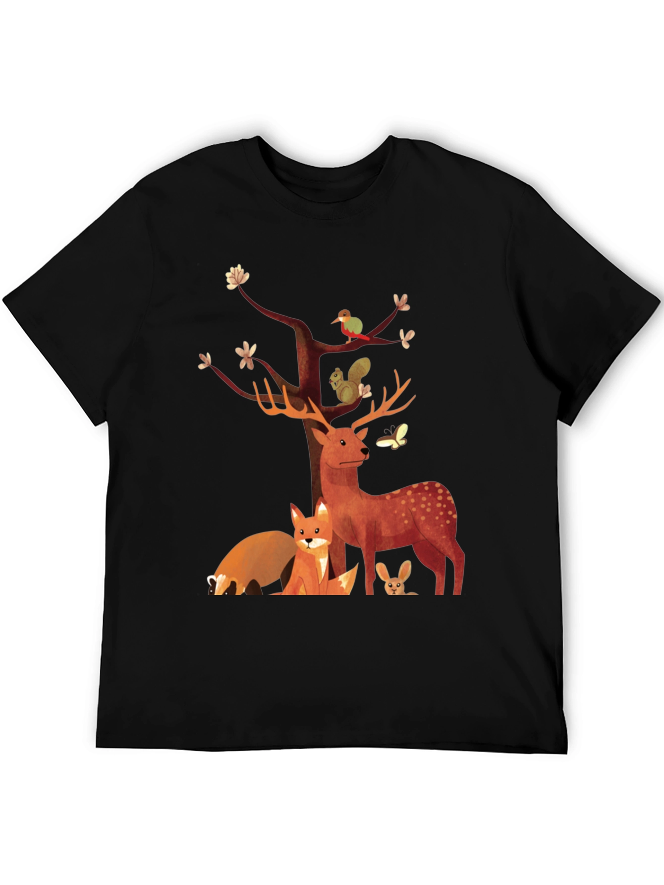 Nature Scene Graphic Tee - Forest Animals