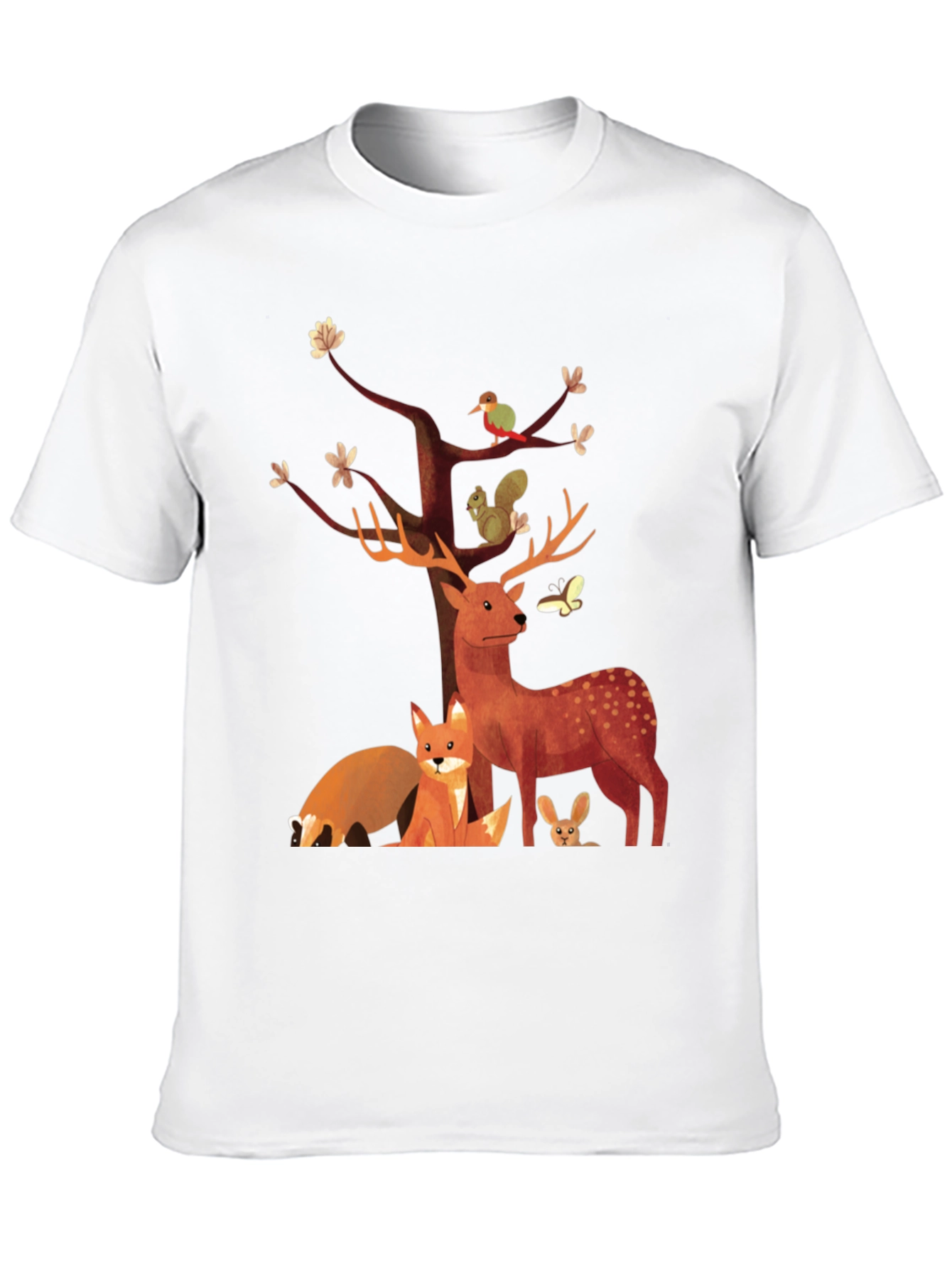 Nature Scene Graphic Tee - Forest Animals