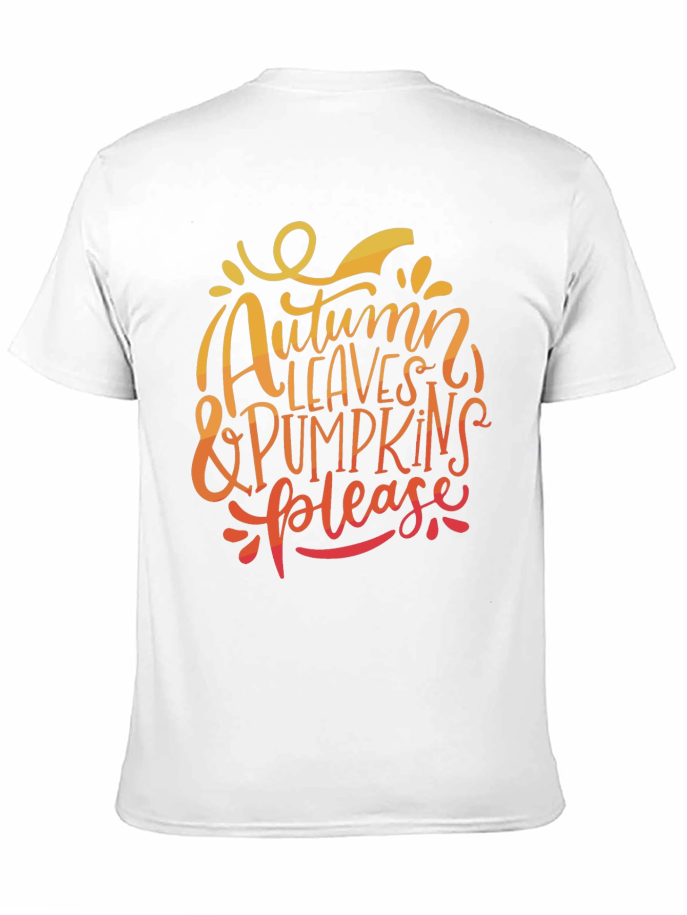 Autumn Leaves & Pumpkins Please Black T-Shirt