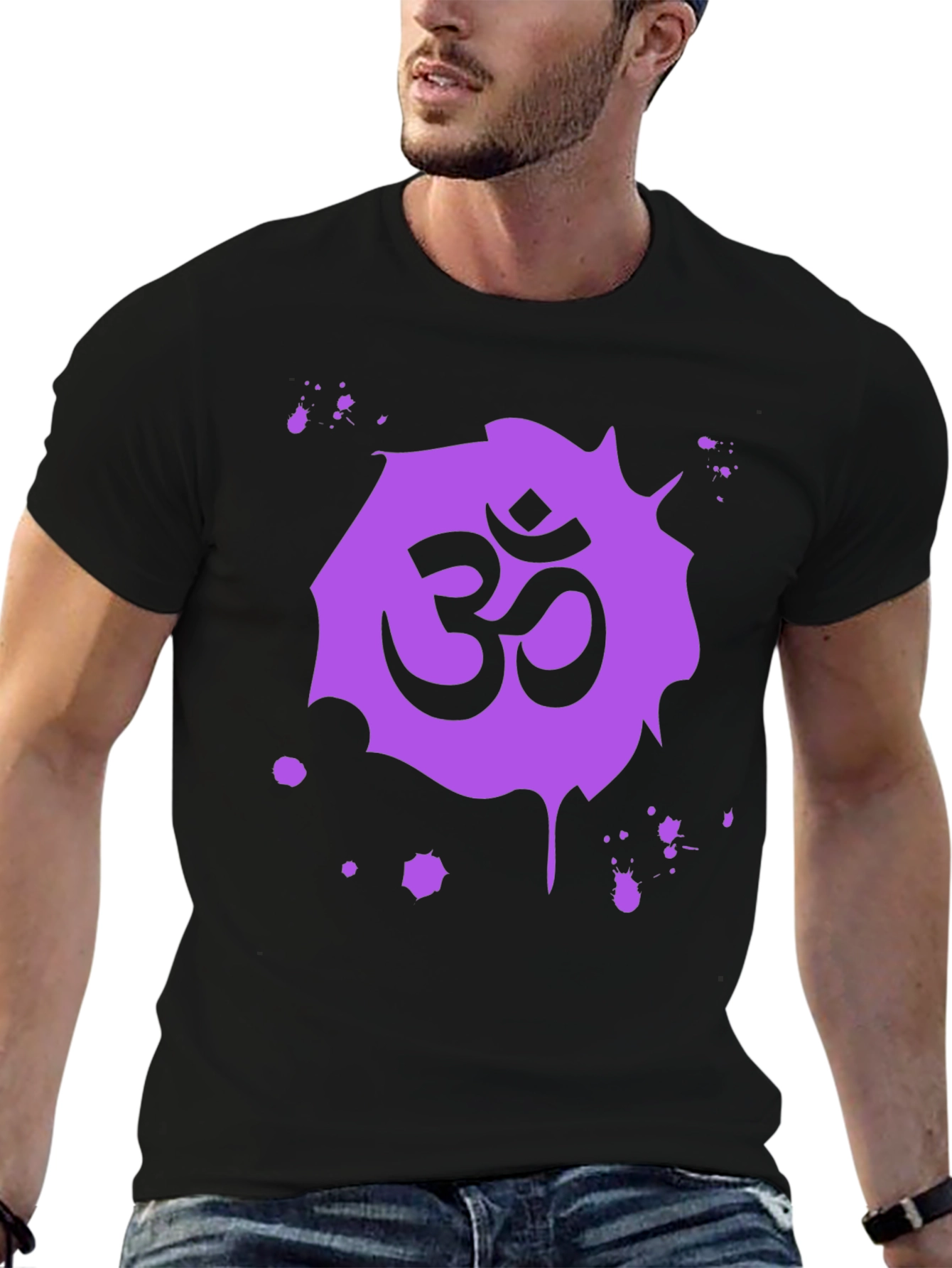 Om Symbol Black T-Shirt - Spiritual Design