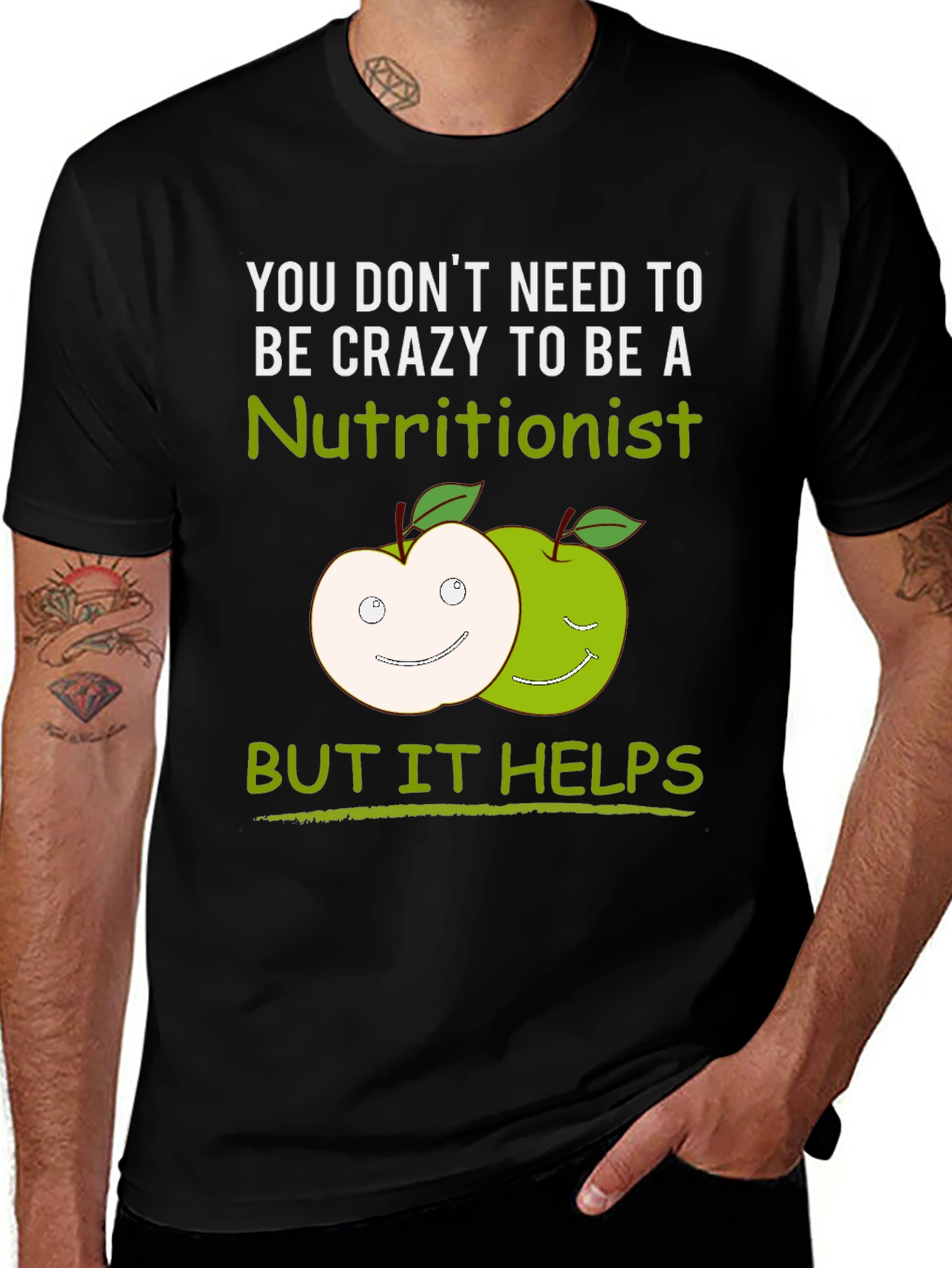 Nutritionist Crazy Apple Graphic T-Shirt
