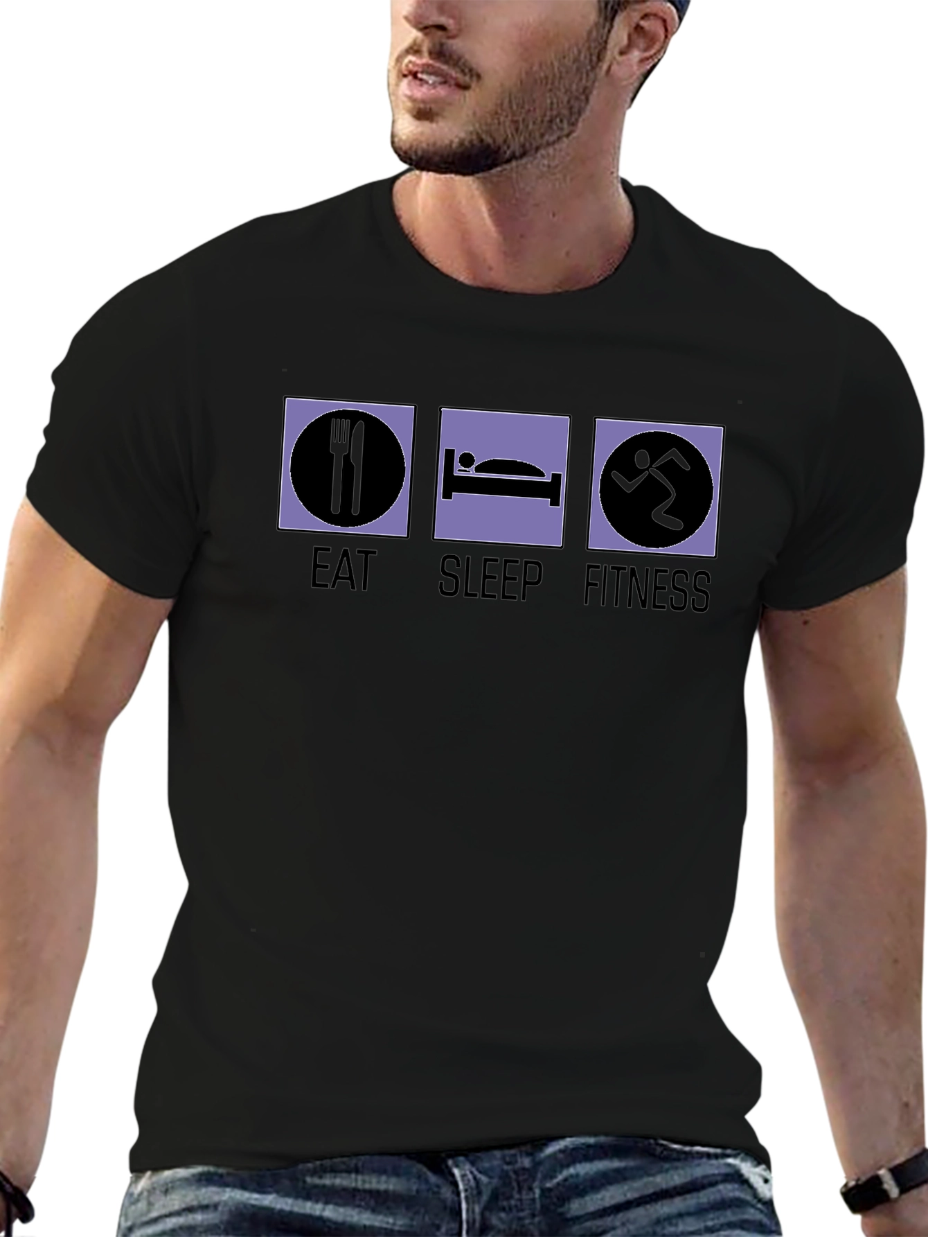 Eat Sleep Fitness Graphic T-Shirt