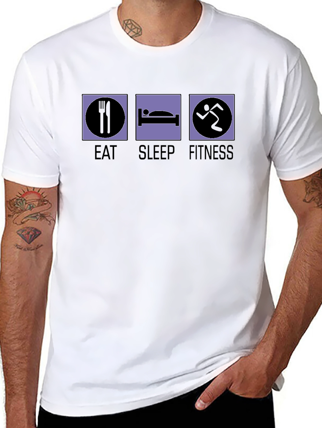 Eat Sleep Fitness Graphic T-Shirt