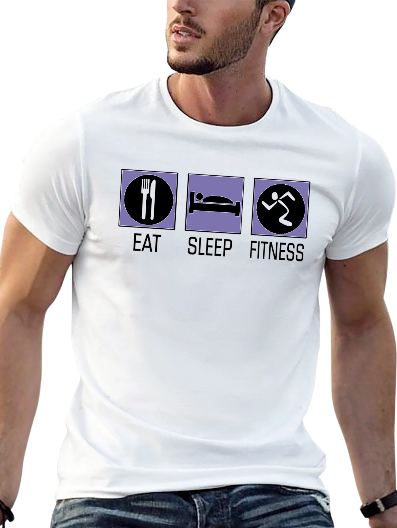 Eat Sleep Fitness Graphic T-Shirt