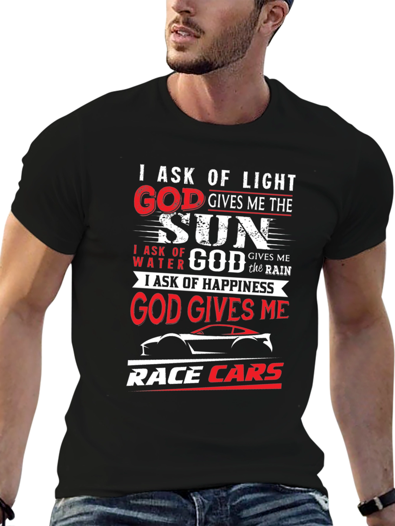 I Ask Of Light Black Graphic T-Shirt