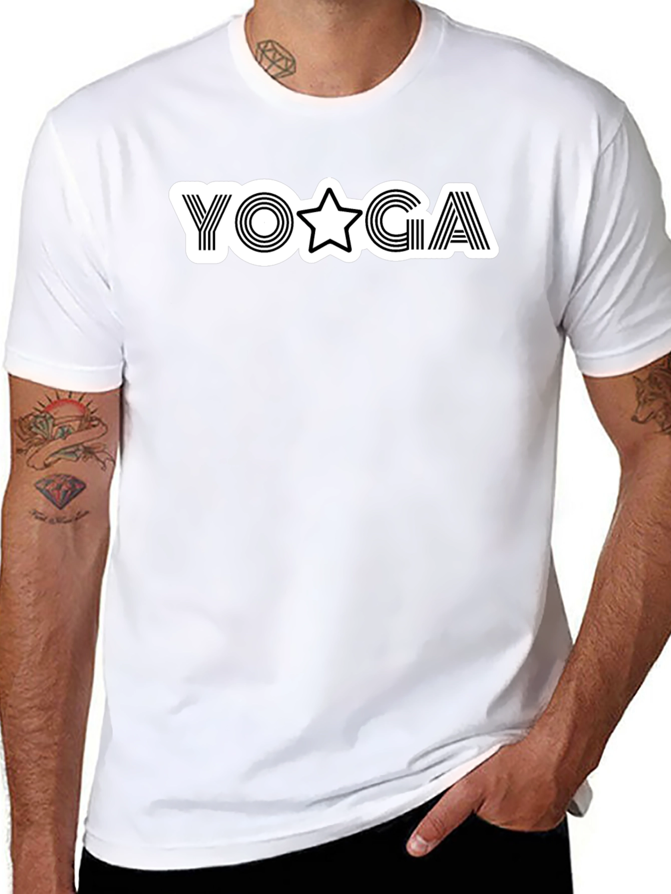Yoga Star Graphic Black T-Shirt
