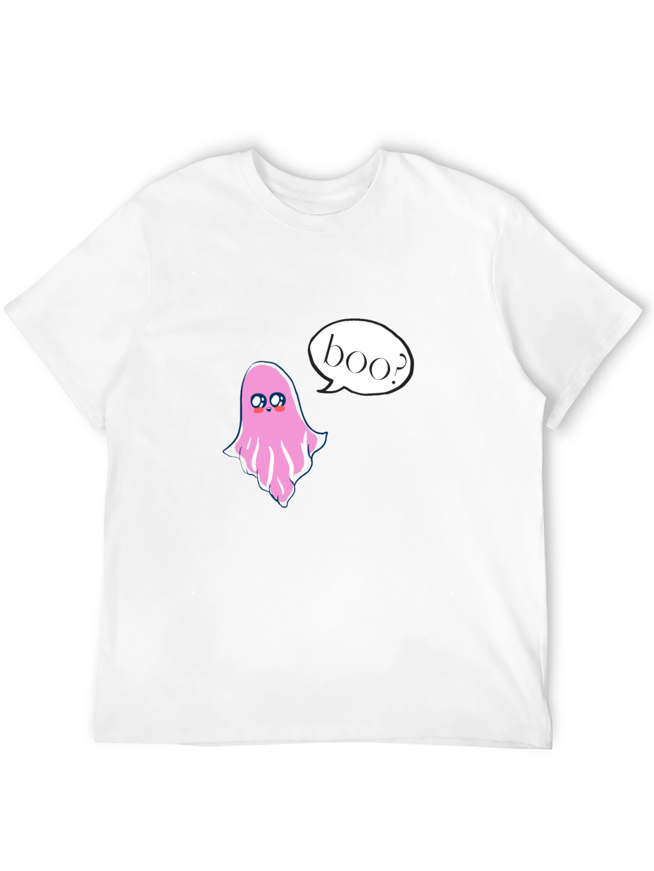 Cute Ghost Boo Halloween Black T-Shirt
