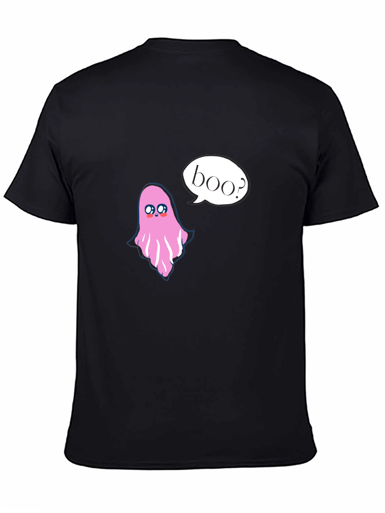 Cute Ghost Boo Halloween Black T-Shirt
