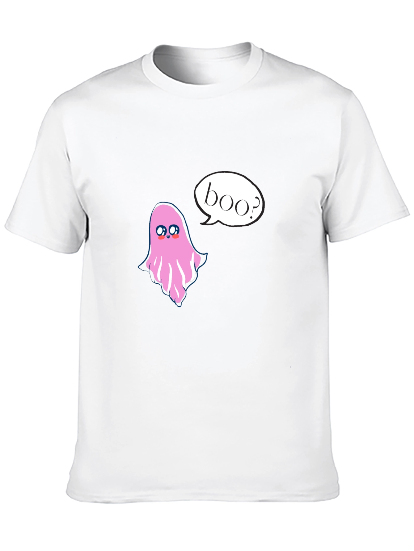 Cute Ghost Boo Halloween Black T-Shirt
