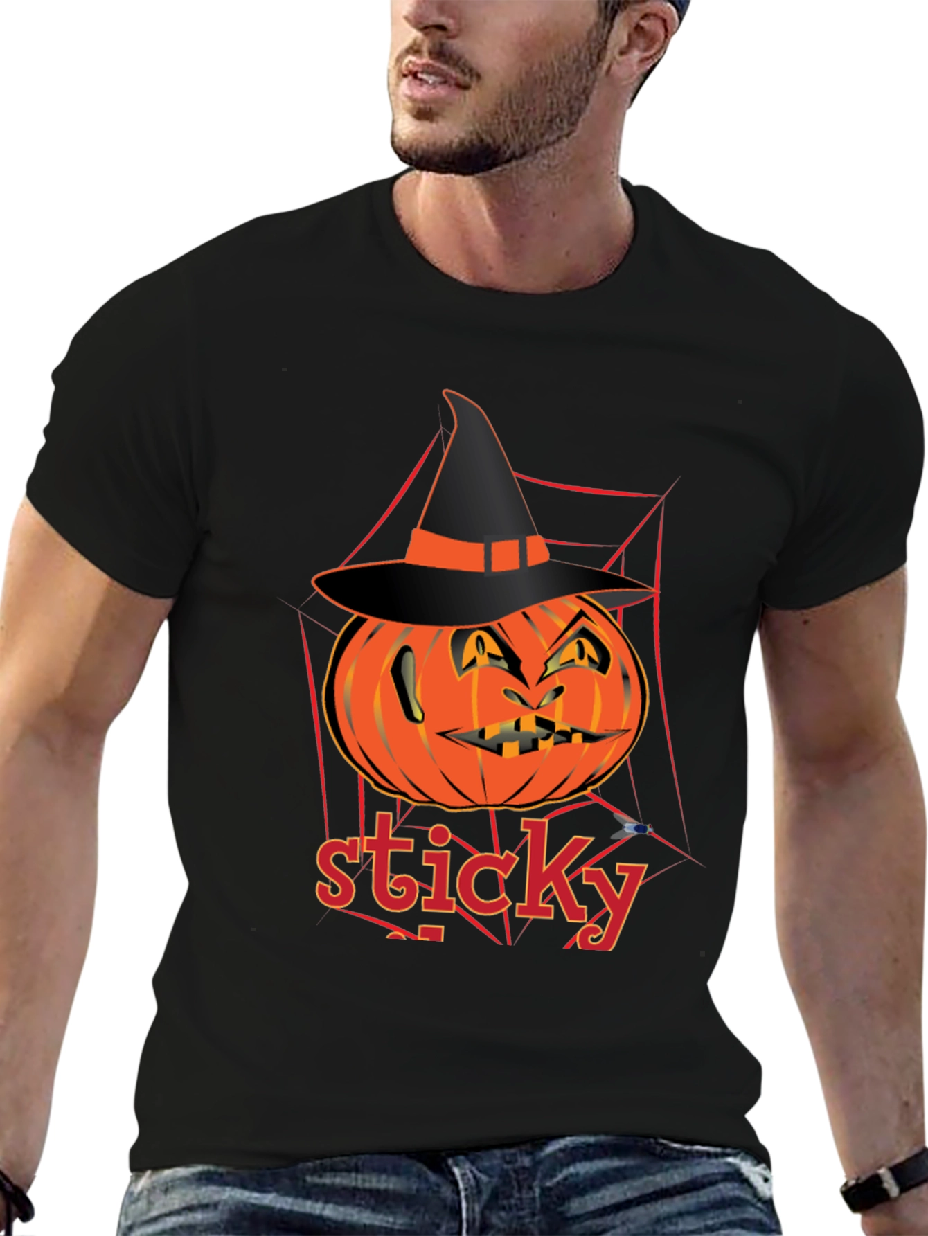 Halloween Pumpkin Sticky T-Shirt
