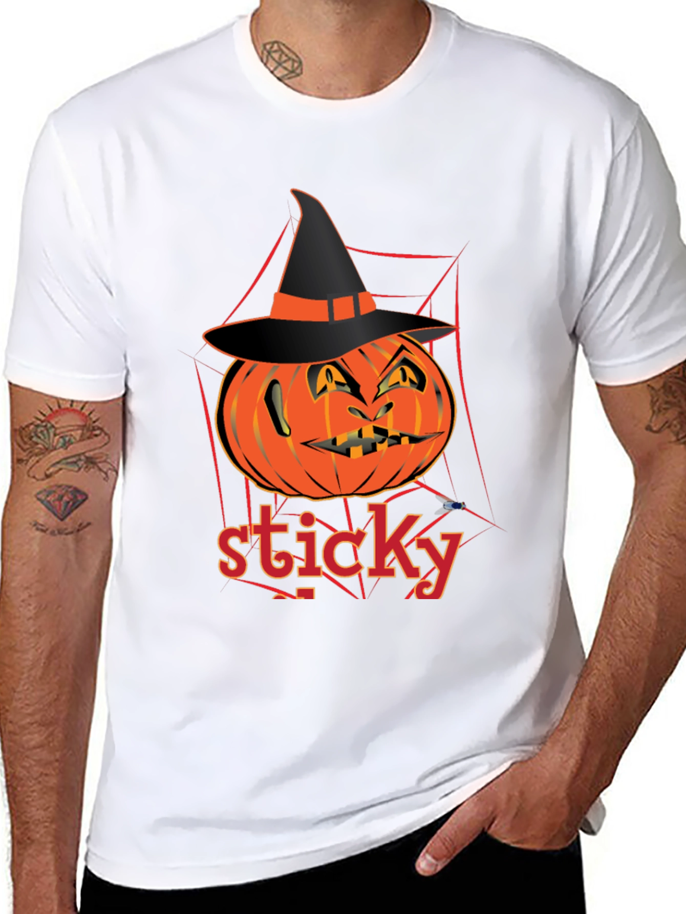 Halloween Pumpkin Sticky T-Shirt