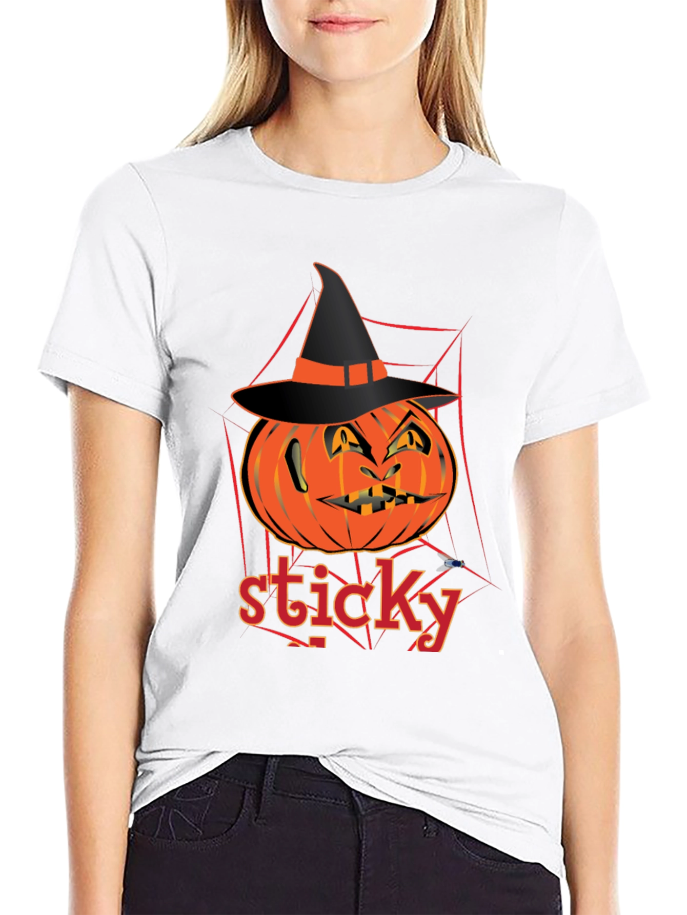 Halloween Pumpkin Sticky T-Shirt
