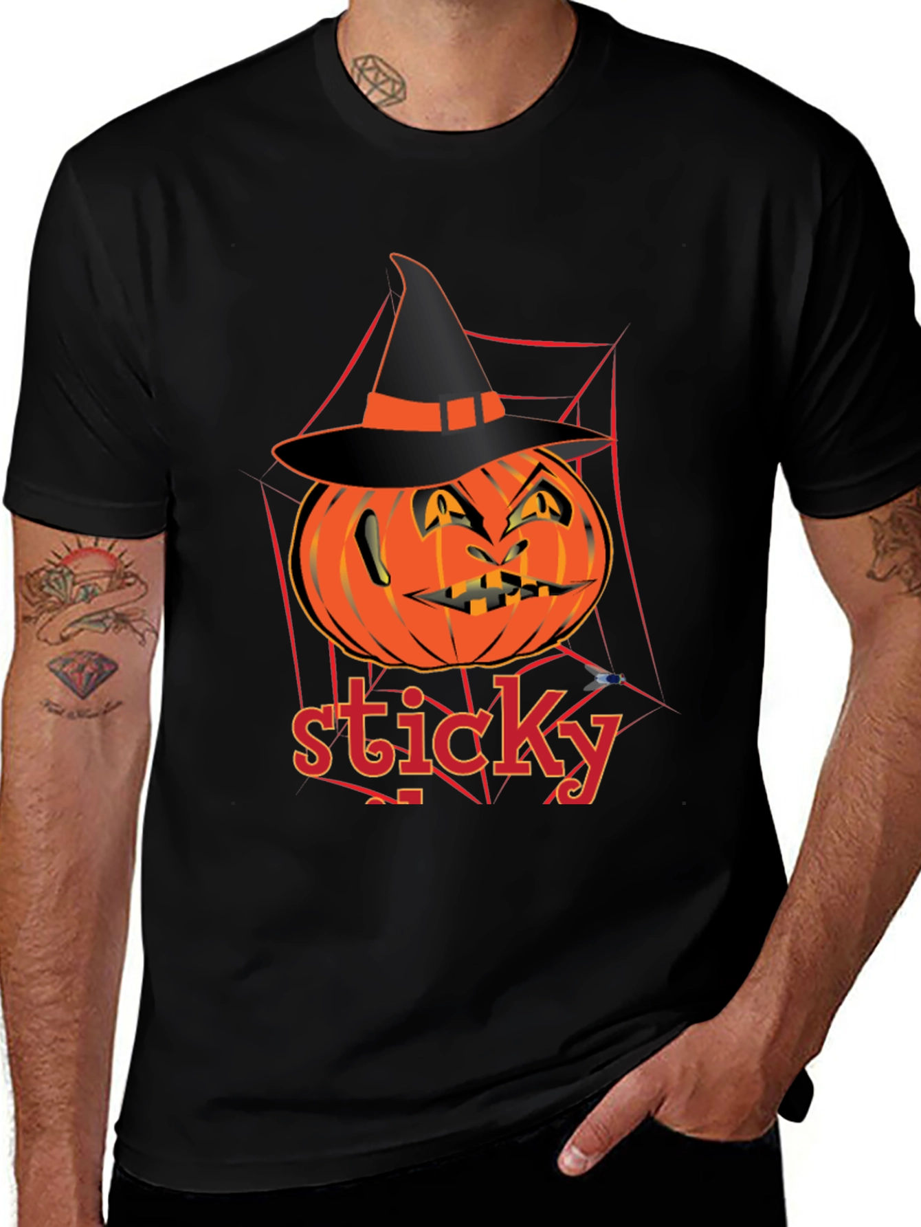 Halloween Pumpkin Sticky T-Shirt