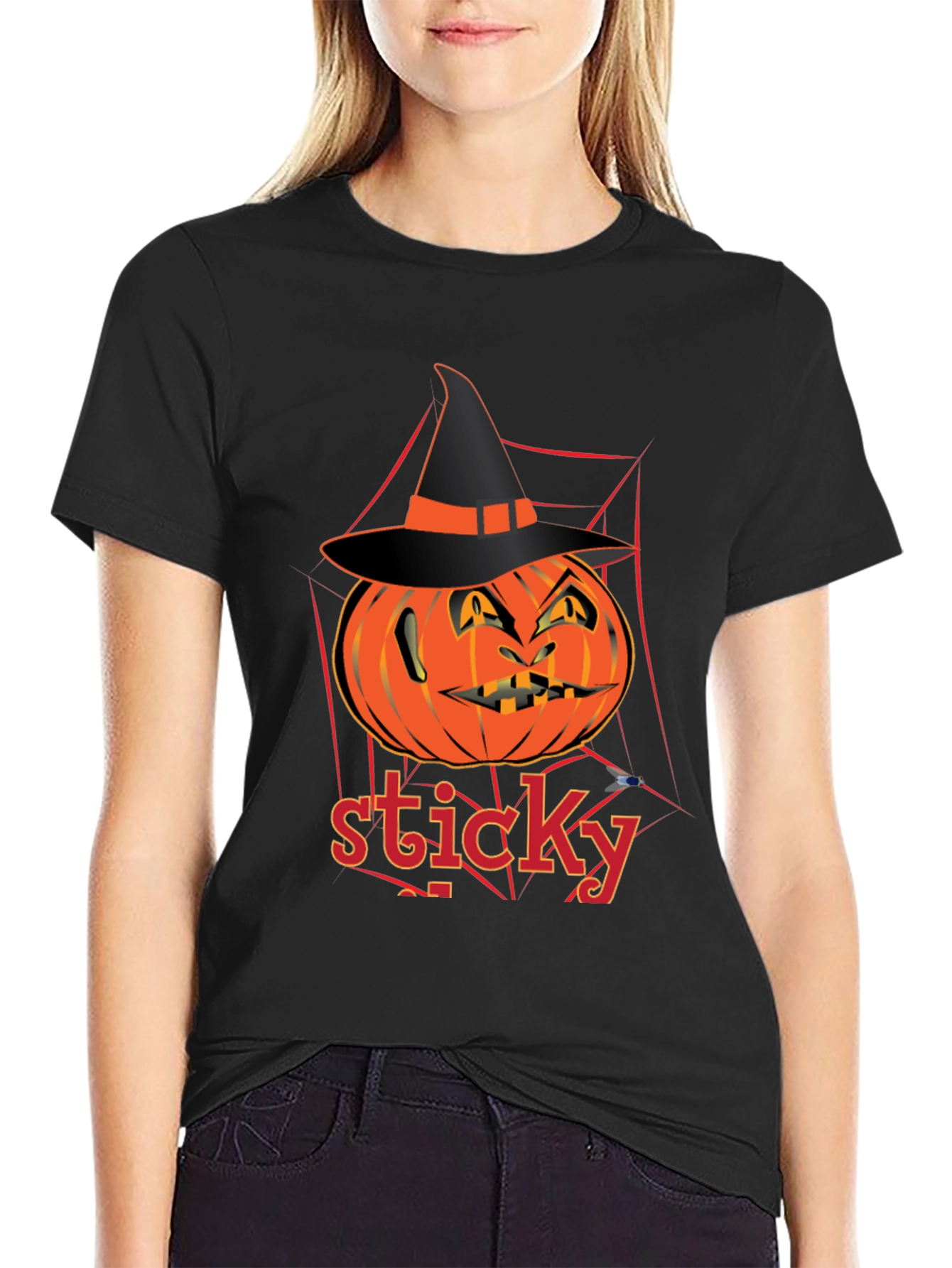 Halloween Pumpkin Sticky T-Shirt