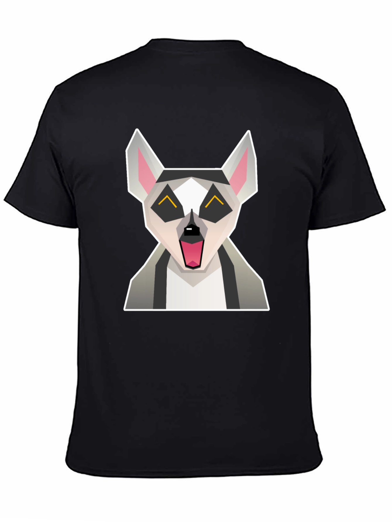 Geometric Lemur Graphic Tee - Quirky Black T-Shirt
