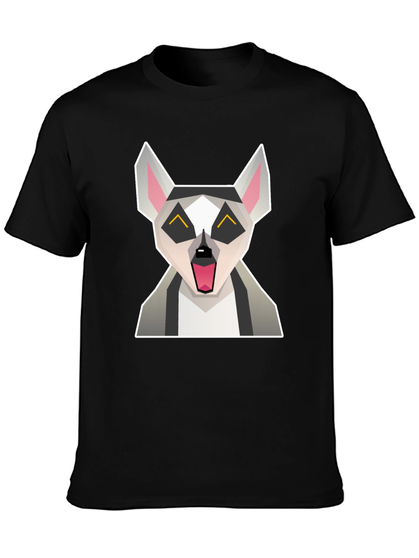 Geometric Lemur Graphic Tee - Quirky Black T-Shirt
