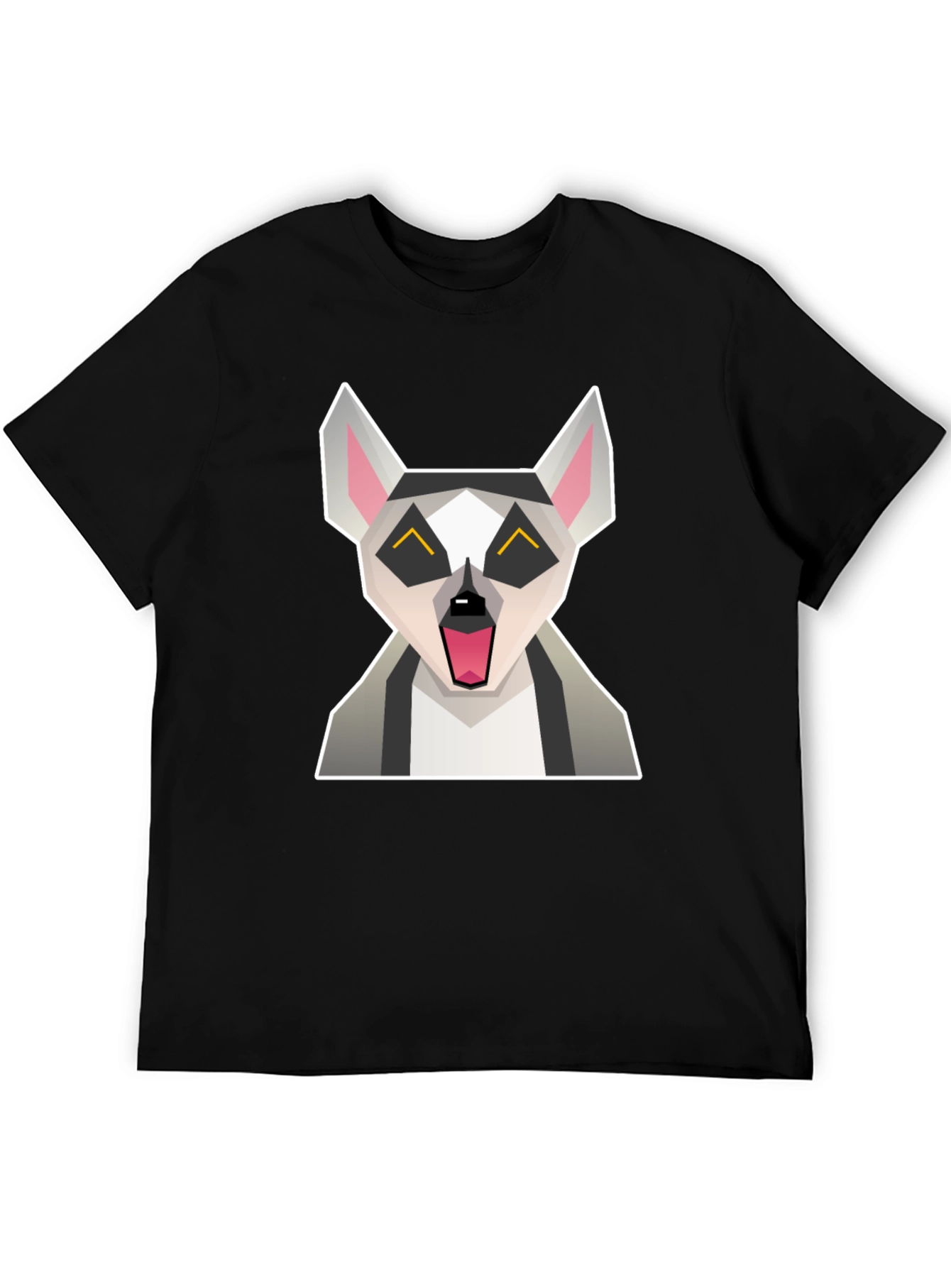 Geometric Lemur Graphic Tee - Quirky Black T-Shirt