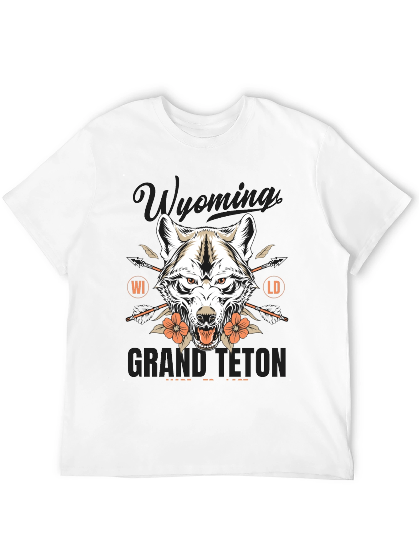 Wyoming Grand Teton Wolf Graphic Tee