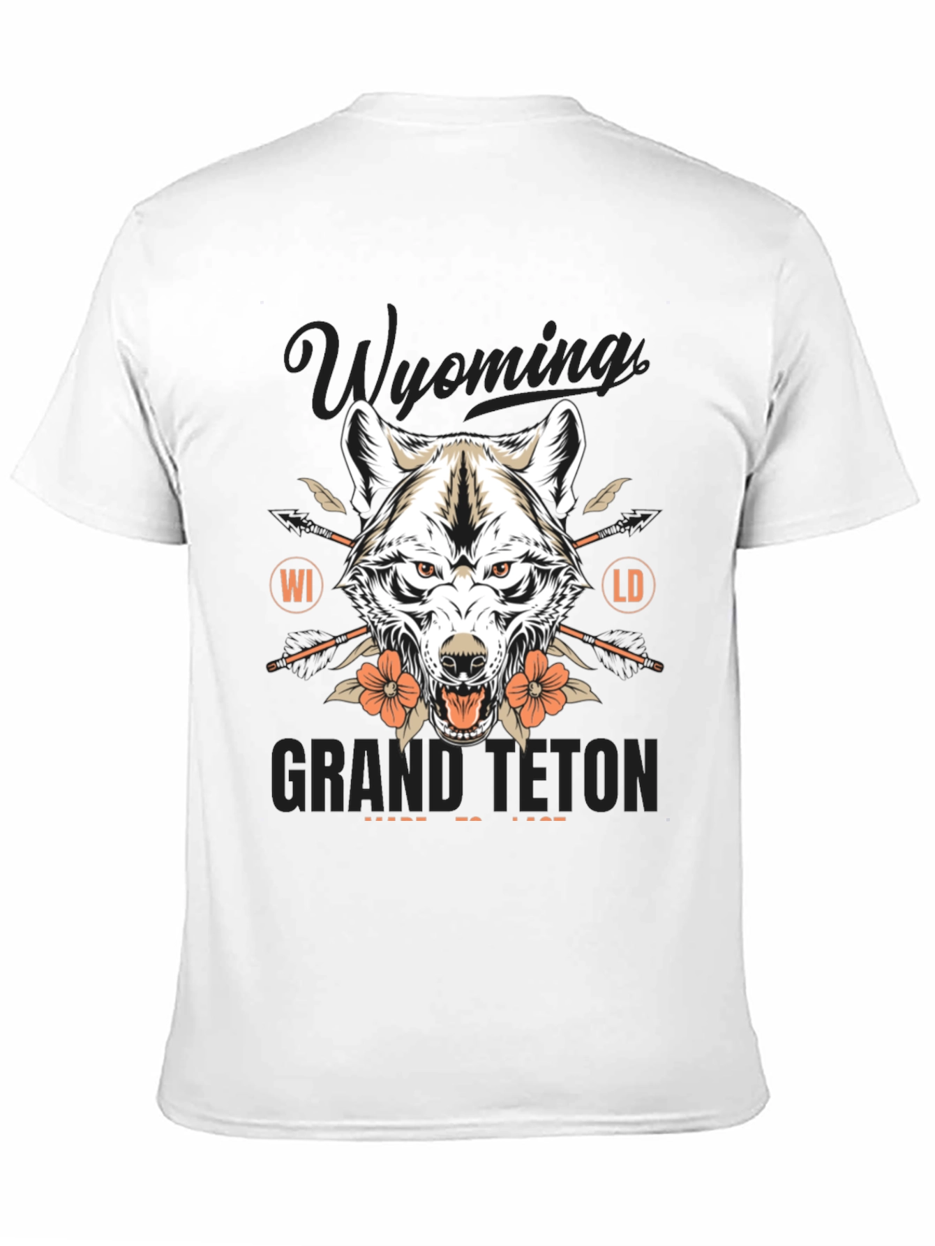 Wyoming Grand Teton Wolf Graphic Tee