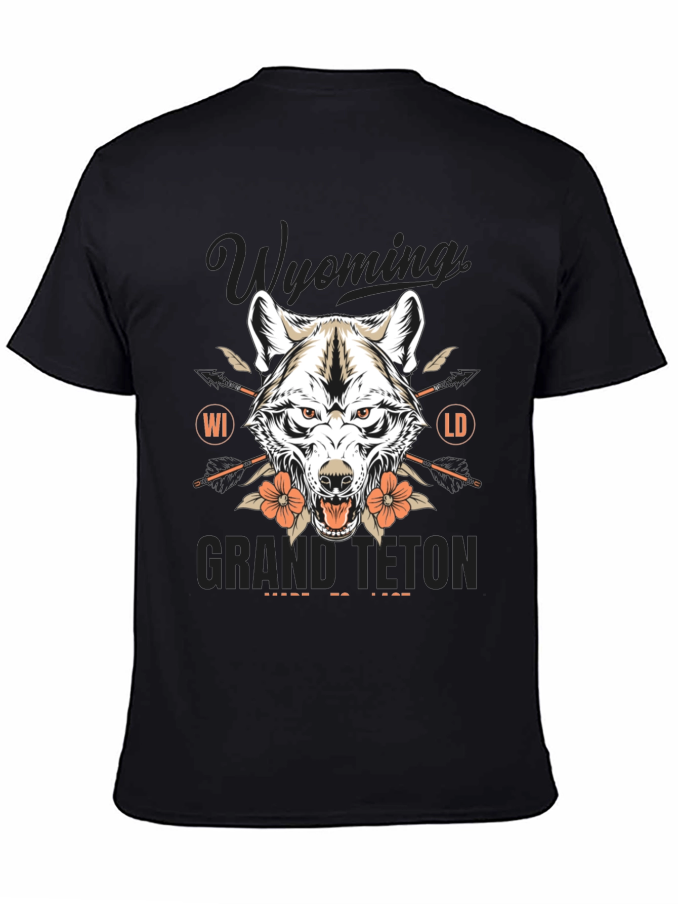 Wyoming Grand Teton Wolf Graphic Tee