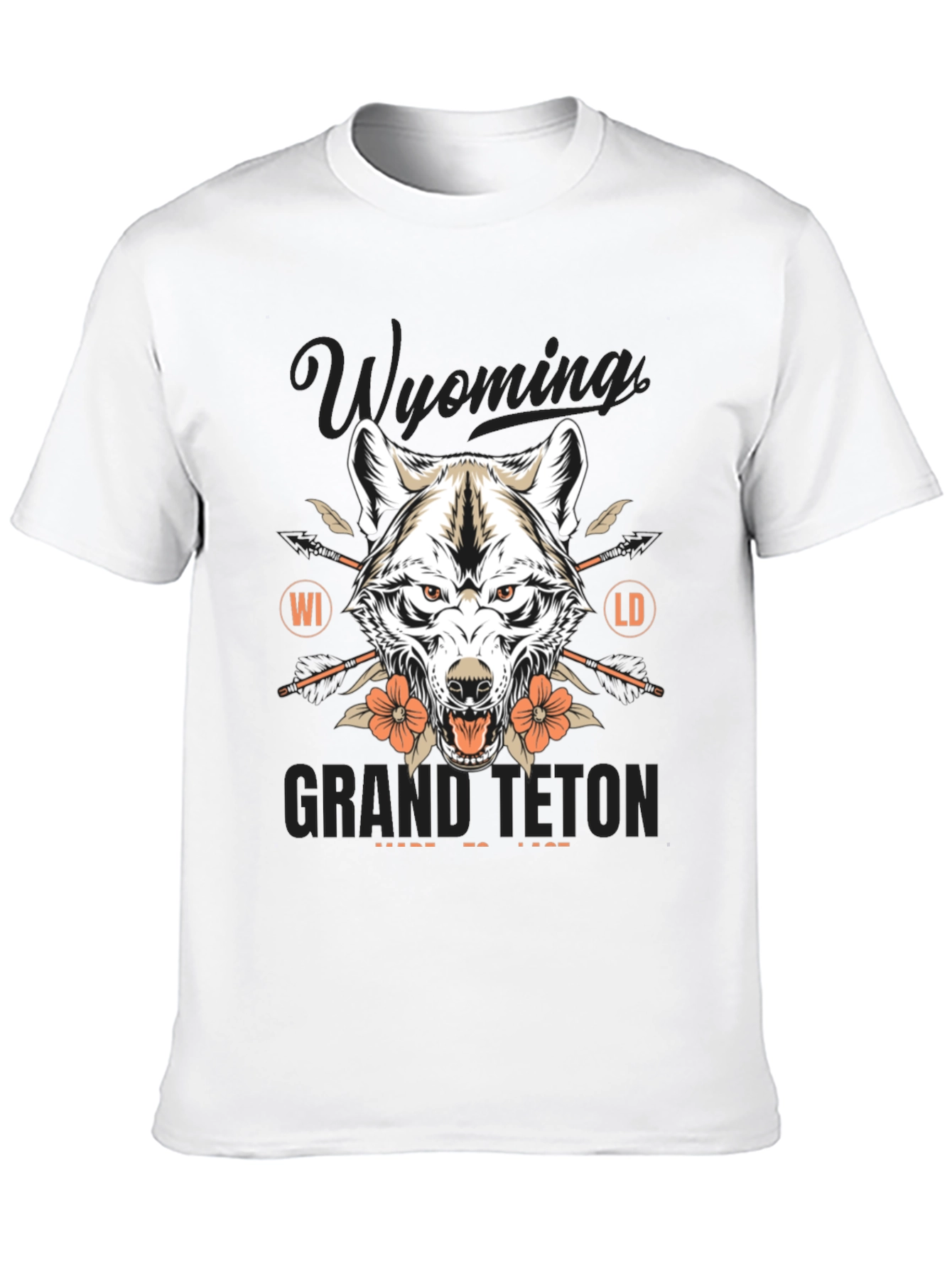 Wyoming Grand Teton Wolf Graphic Tee