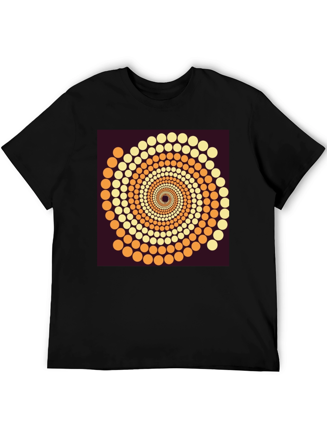 Abstract Dot Swirl Graphic Black T-Shirt