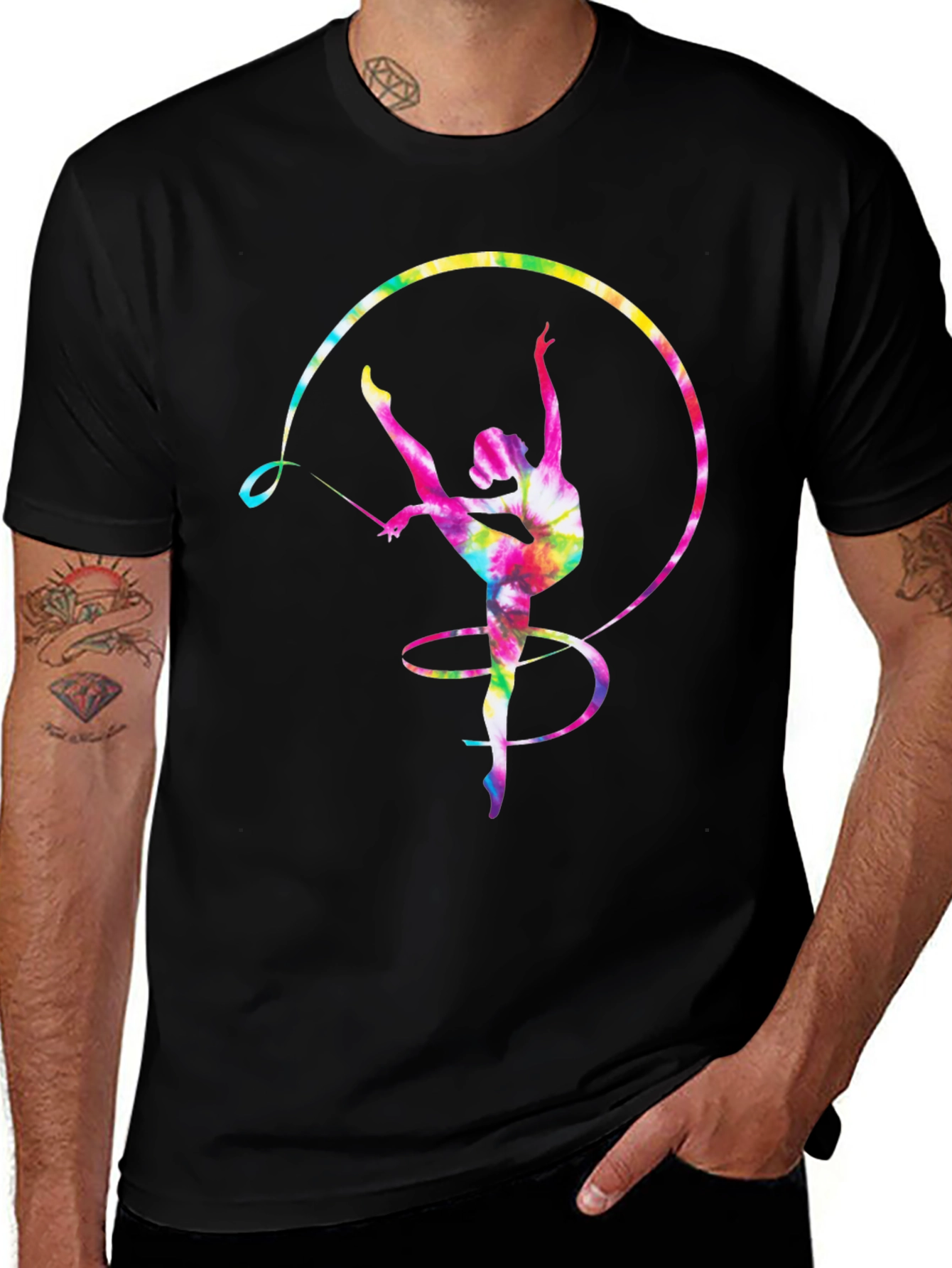 Gymnastics Tie-Dye Graphic T-Shirt