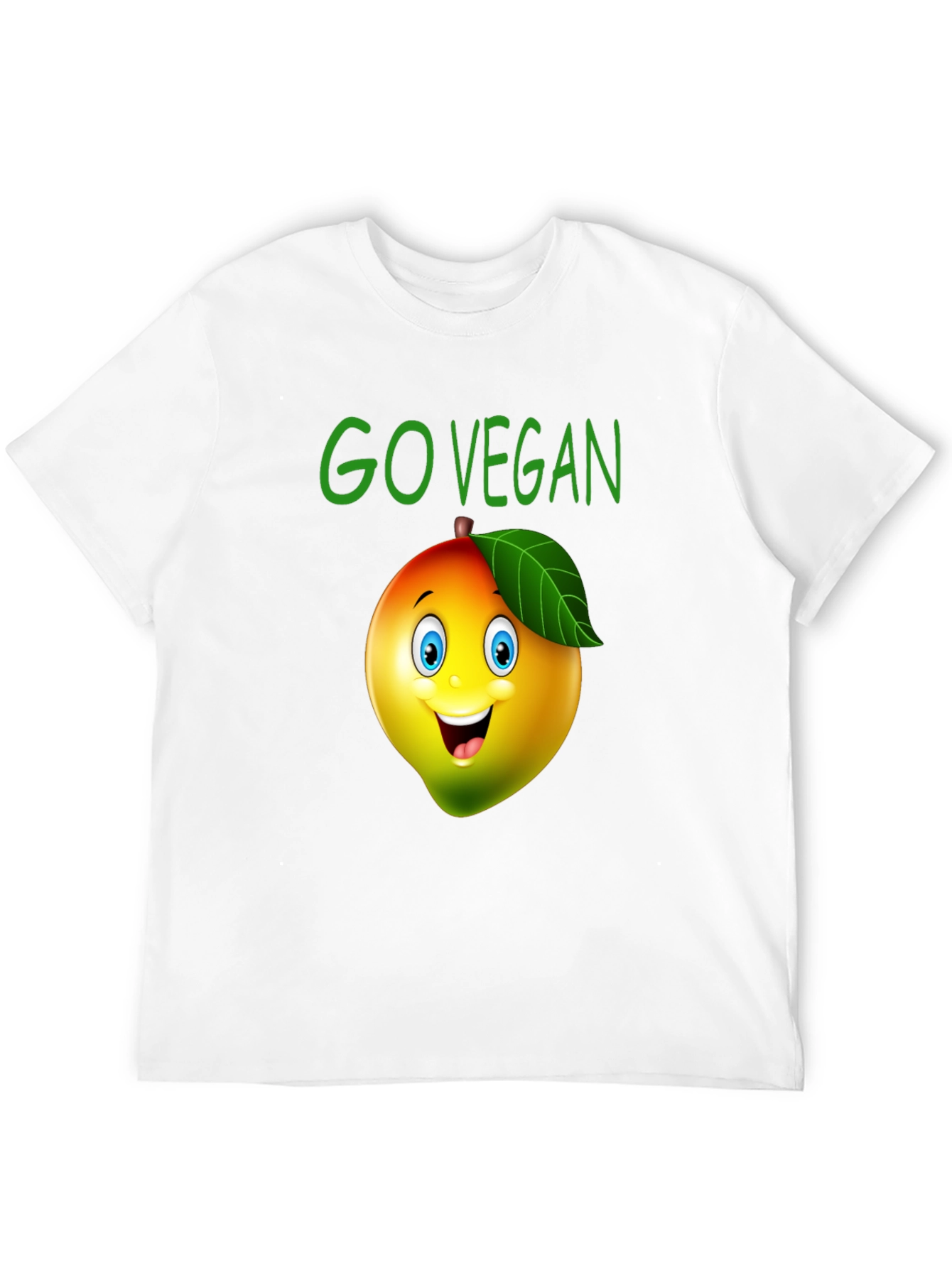 Go Vegan Mango Cartoon Graphic T-Shirt