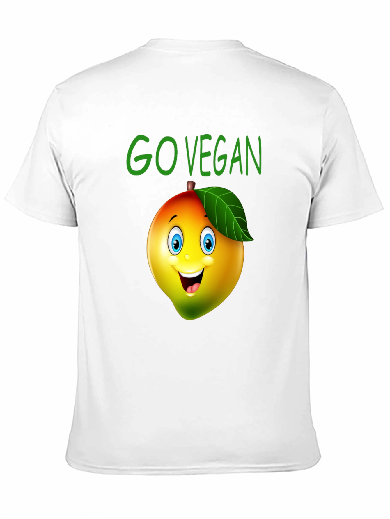 Go Vegan Mango Cartoon Graphic T-Shirt