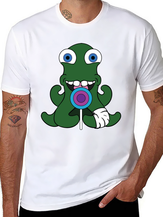 Green Alien Lollipop Graphic Tee - Black