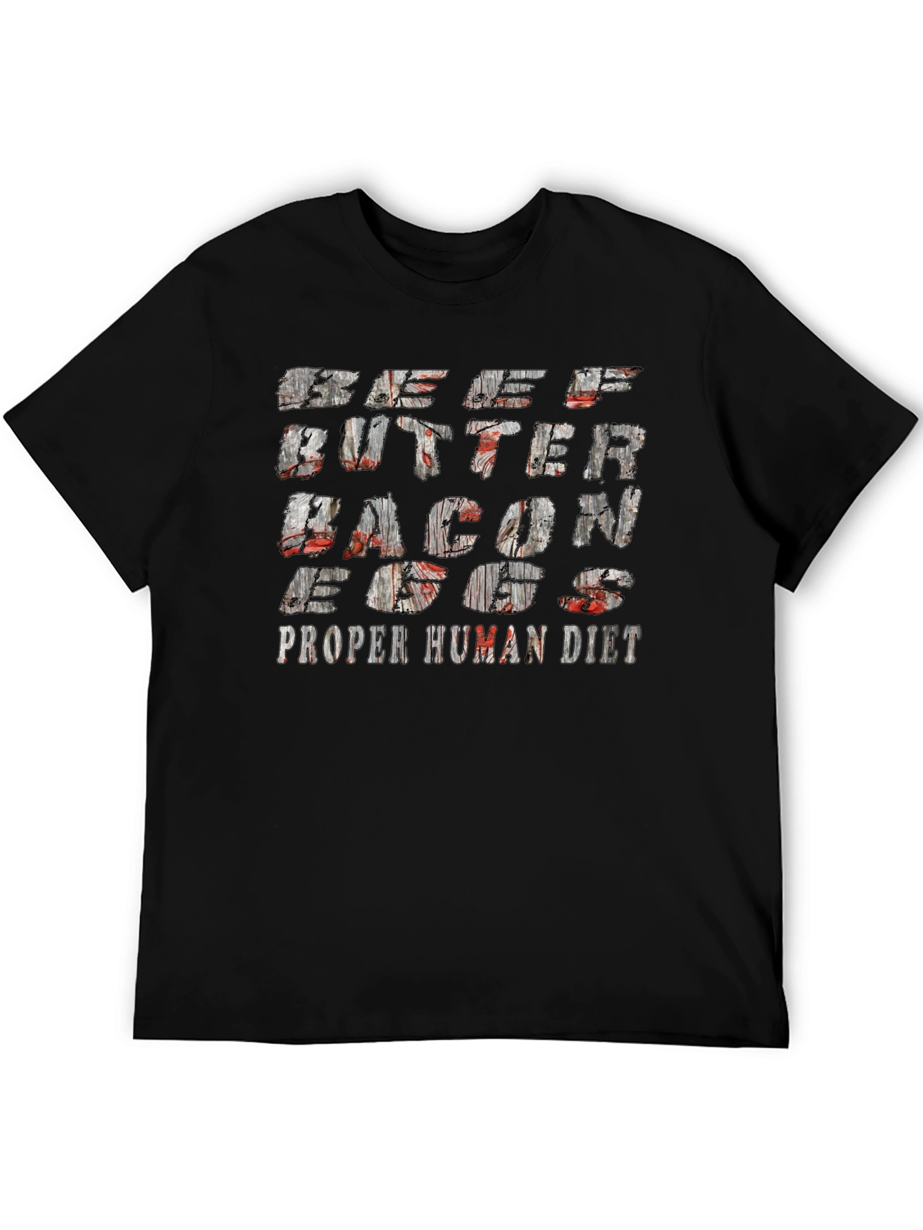 Beef Butter Bacon Eggs Proper Human Diet Black T-Shirt