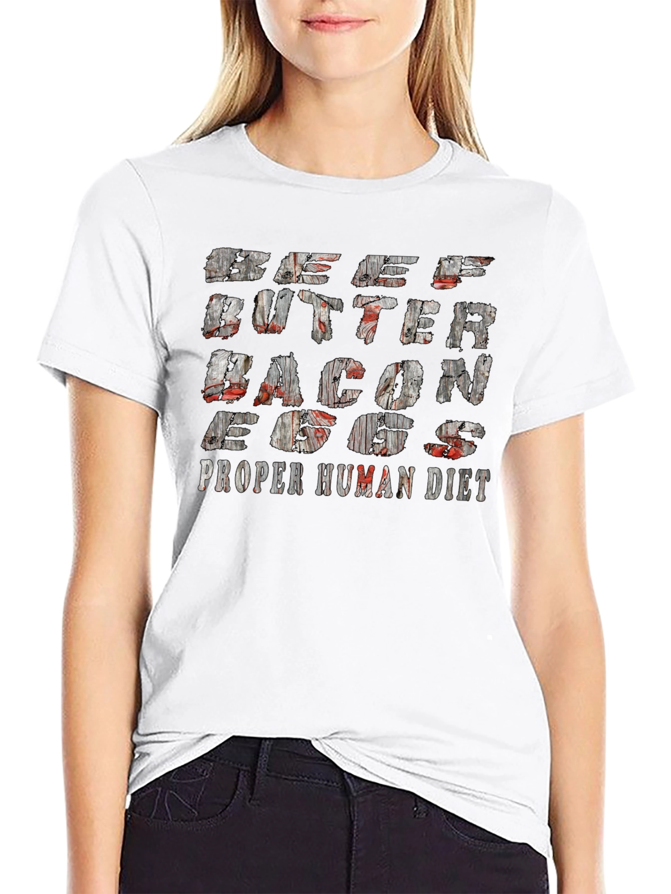Beef Butter Bacon Eggs Proper Human Diet Black T-Shirt