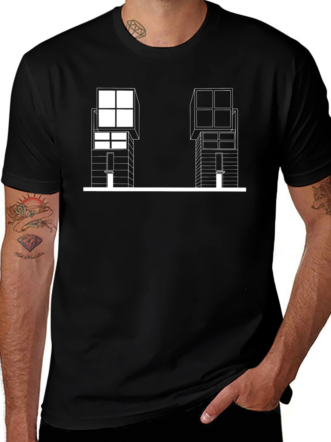 Modern Architecture Graphic Tee - Black