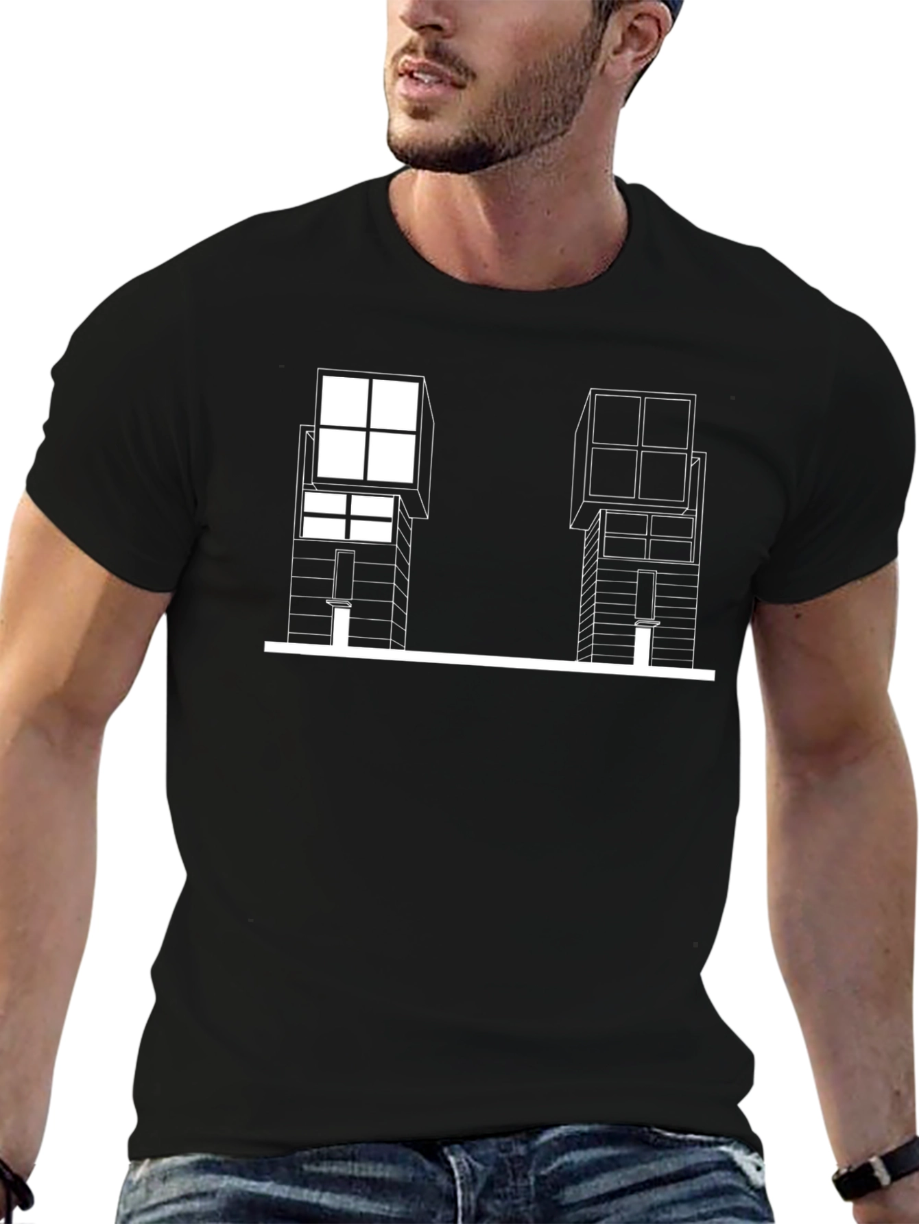 Modern Architecture Graphic Tee - Black