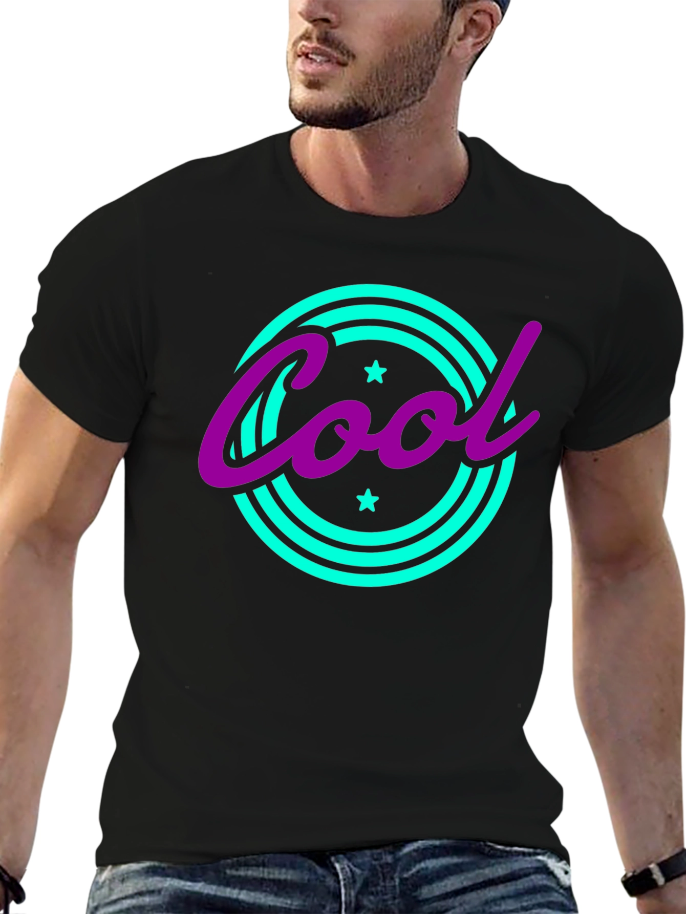 Cool Graphic Tee - Retro Style Black T-Shirt