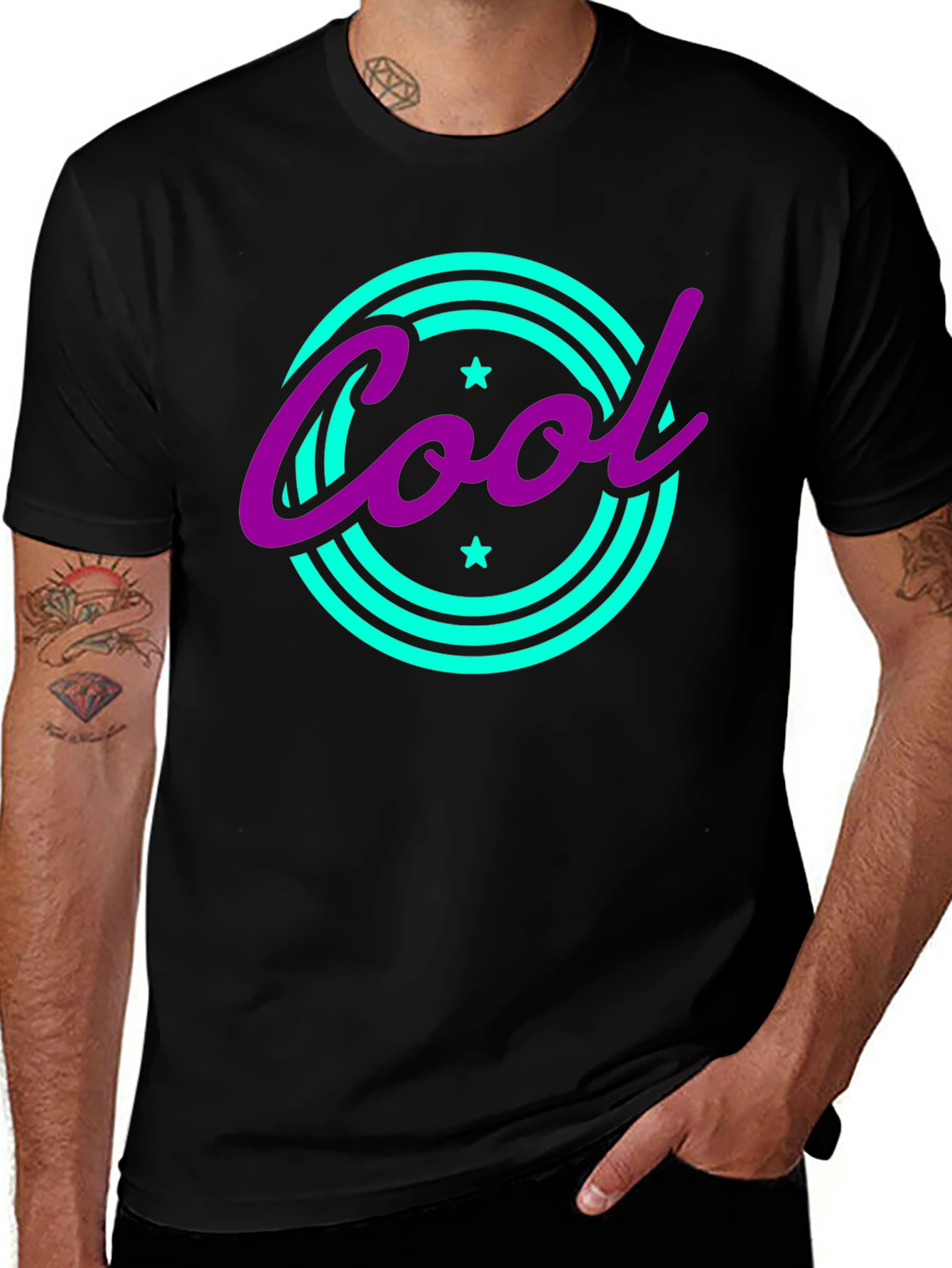 Cool Graphic Tee - Retro Style Black T-Shirt