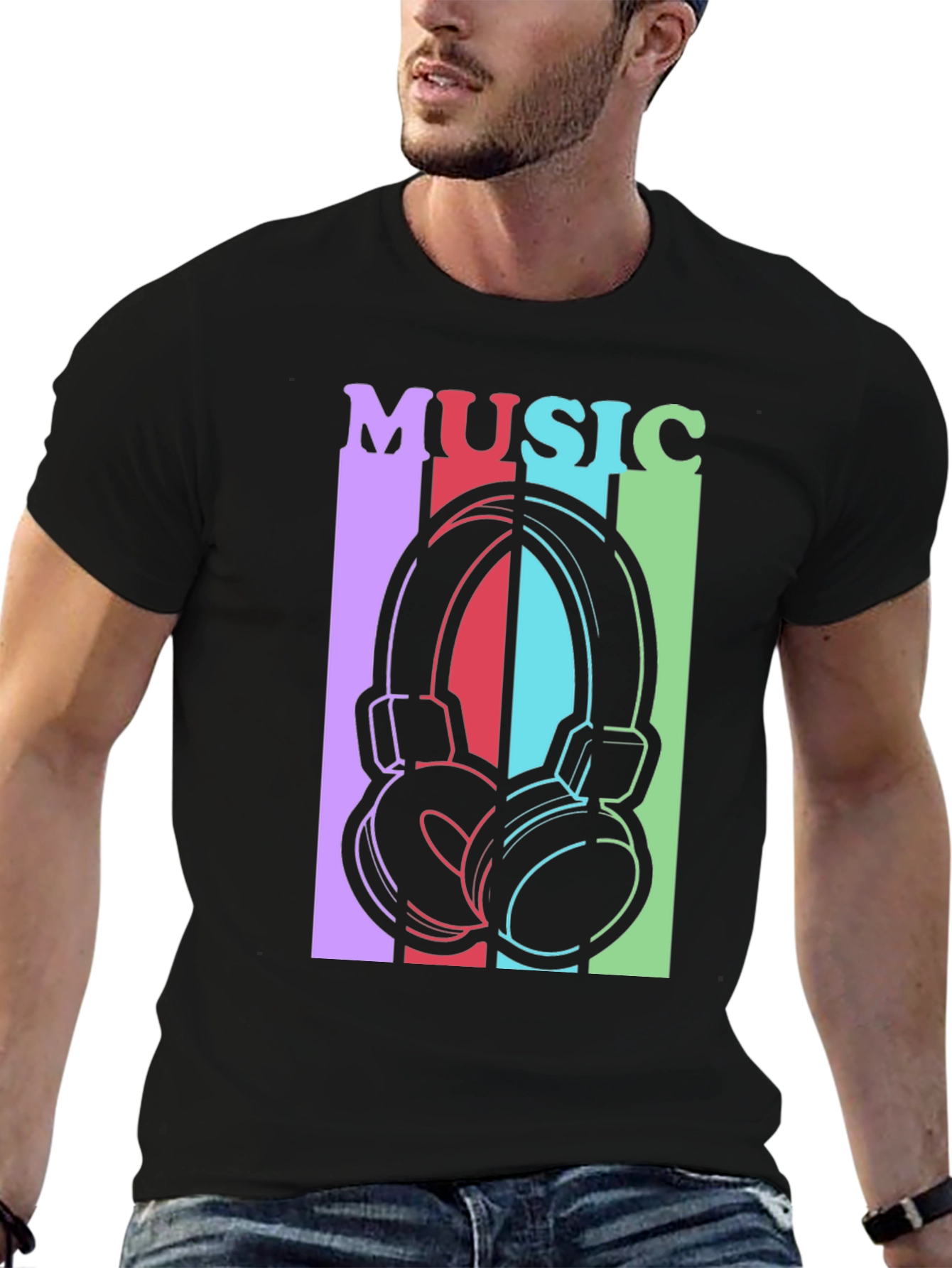 Music Headphones Graphic Tee - Stylish Unisex T-Shirt