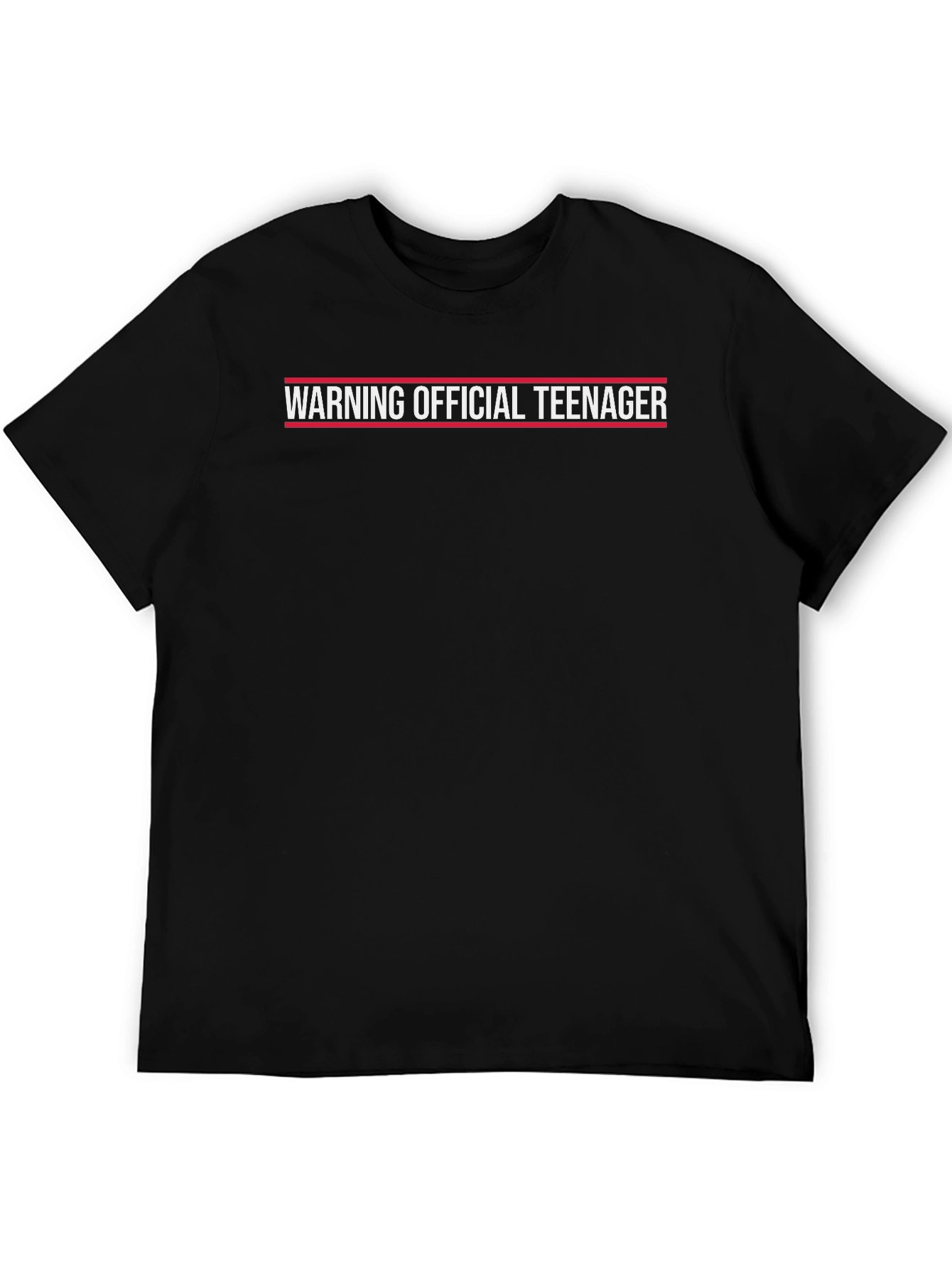 Warning Official Teenager T-Shirt - Black Novelty Tee