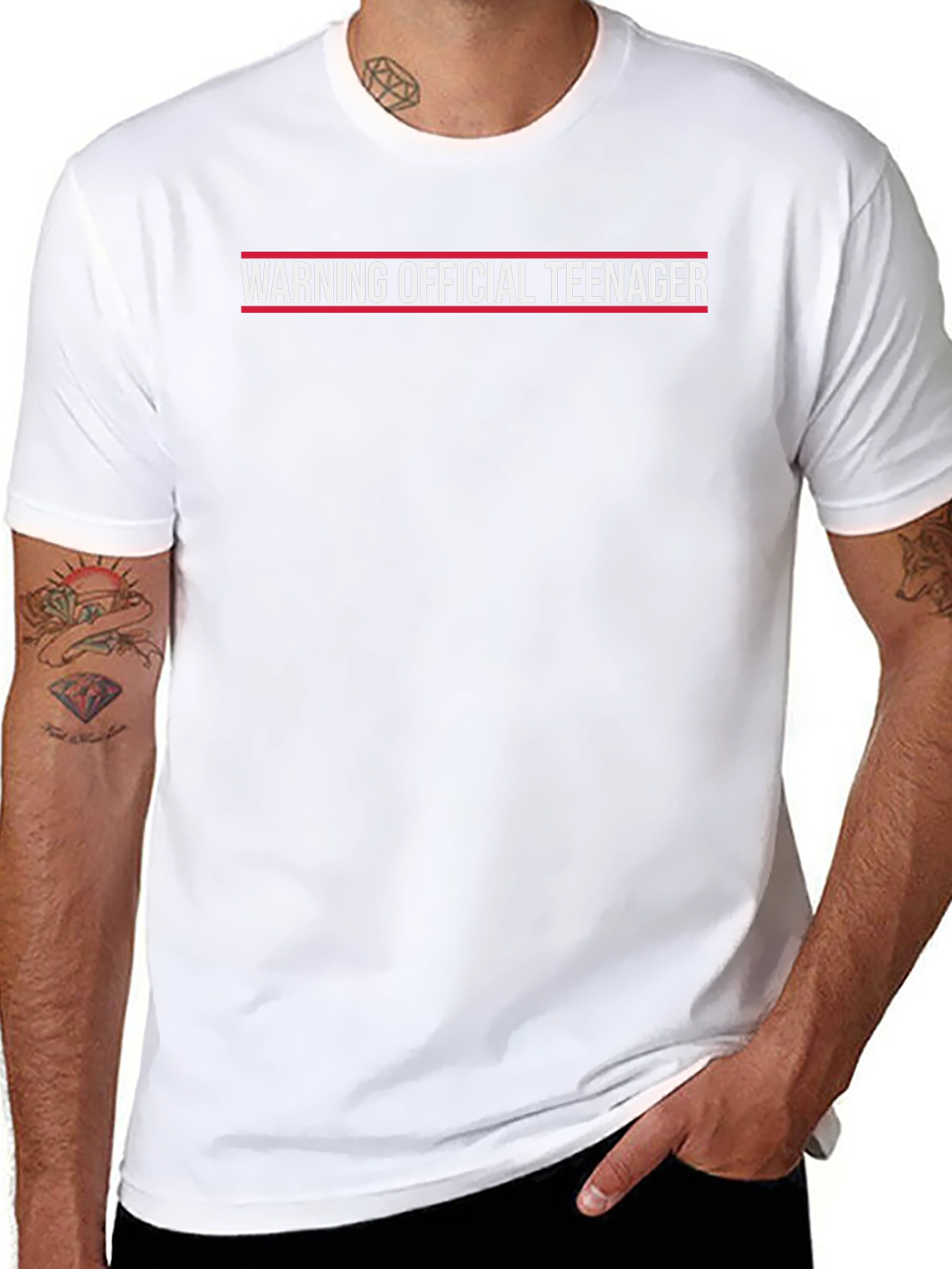 Warning Official Teenager T-Shirt - Black Novelty Tee